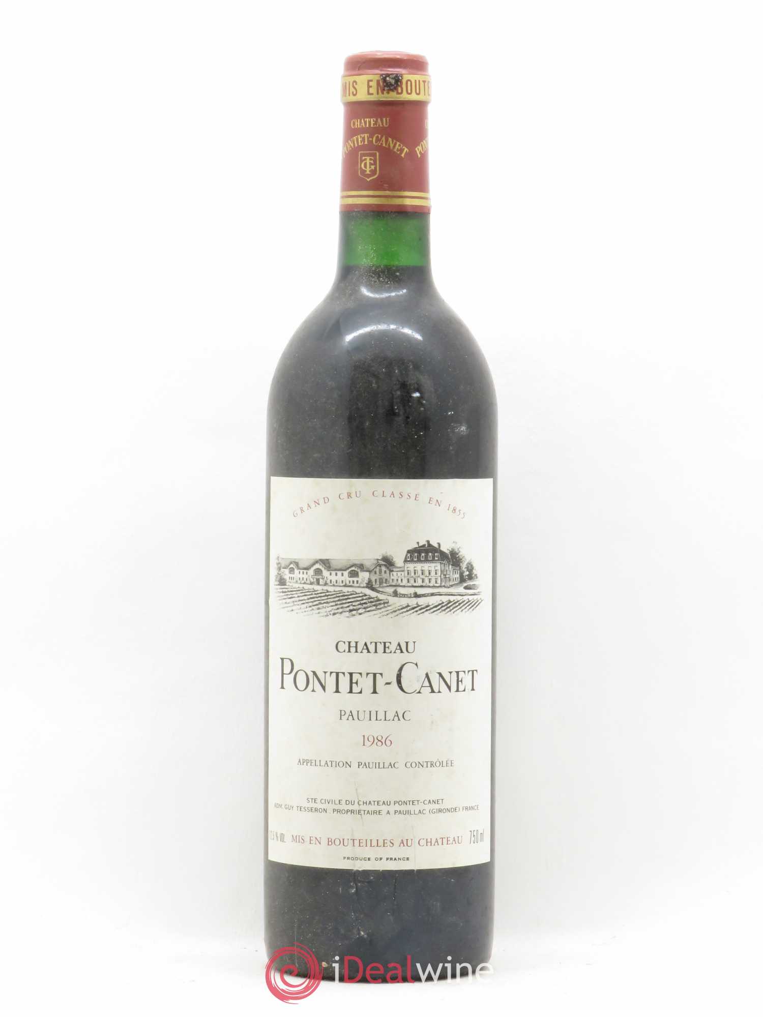 Château Pontet Canet 5ème Grand Cru Classé 1986 - Lot de 1 bouteille - 0