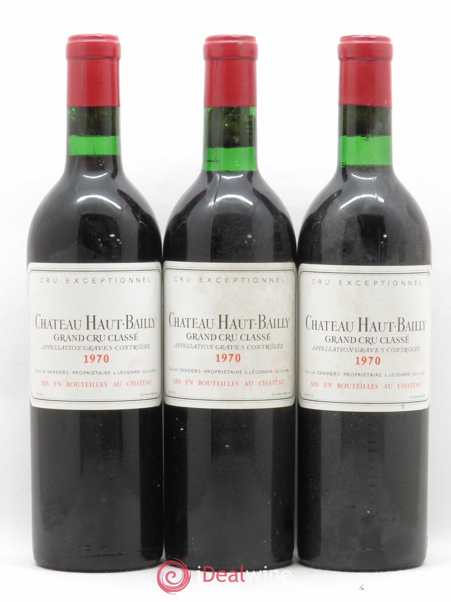 Château Haut-Bailly Cru Classé de Graves 1970 - Lot de 3 bouteilles - 0