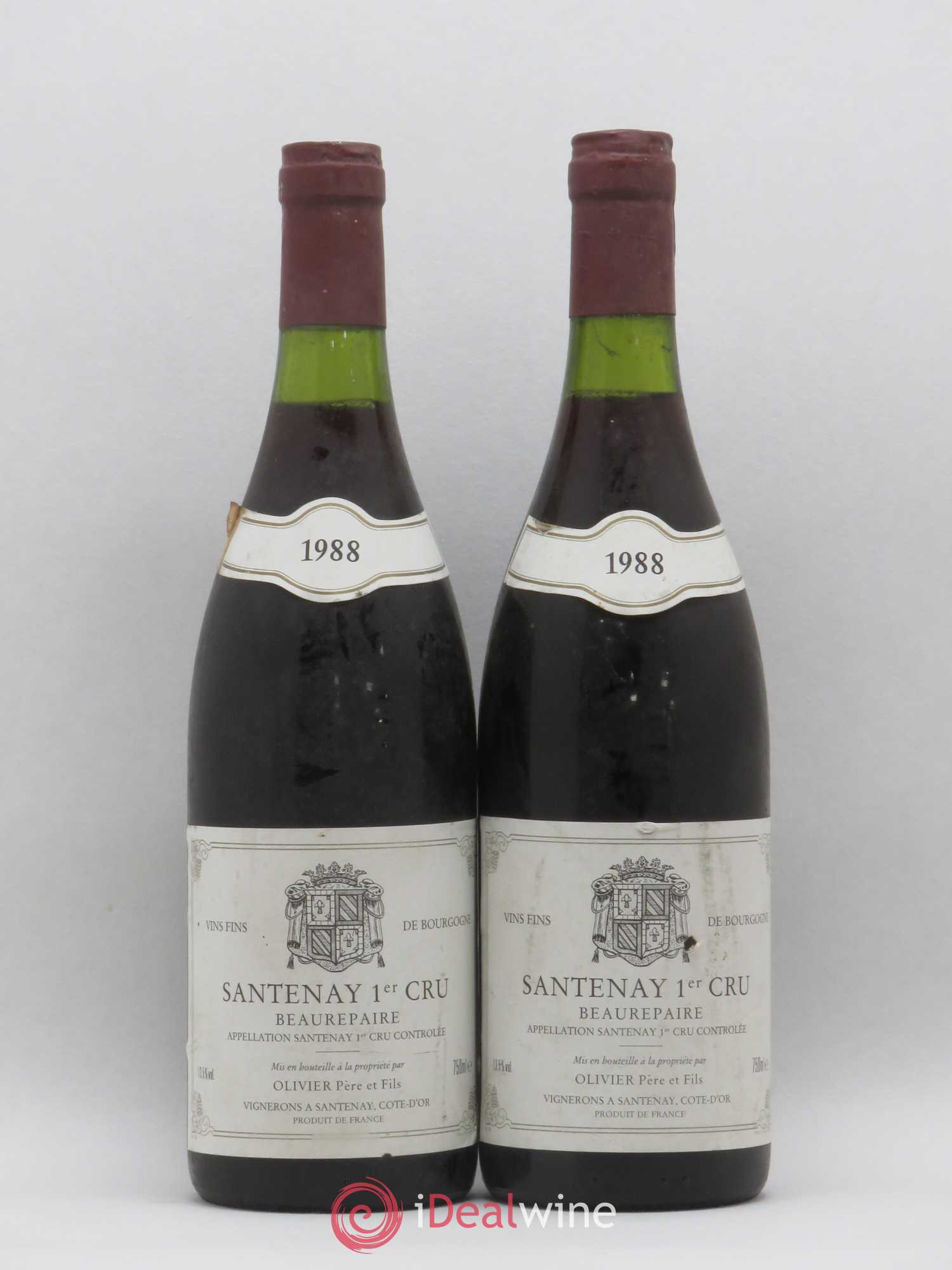 Santenay 1er Cru Beaurepaire Olivier Père et Fils 1988 - Posten von 2 Flaschen - 0