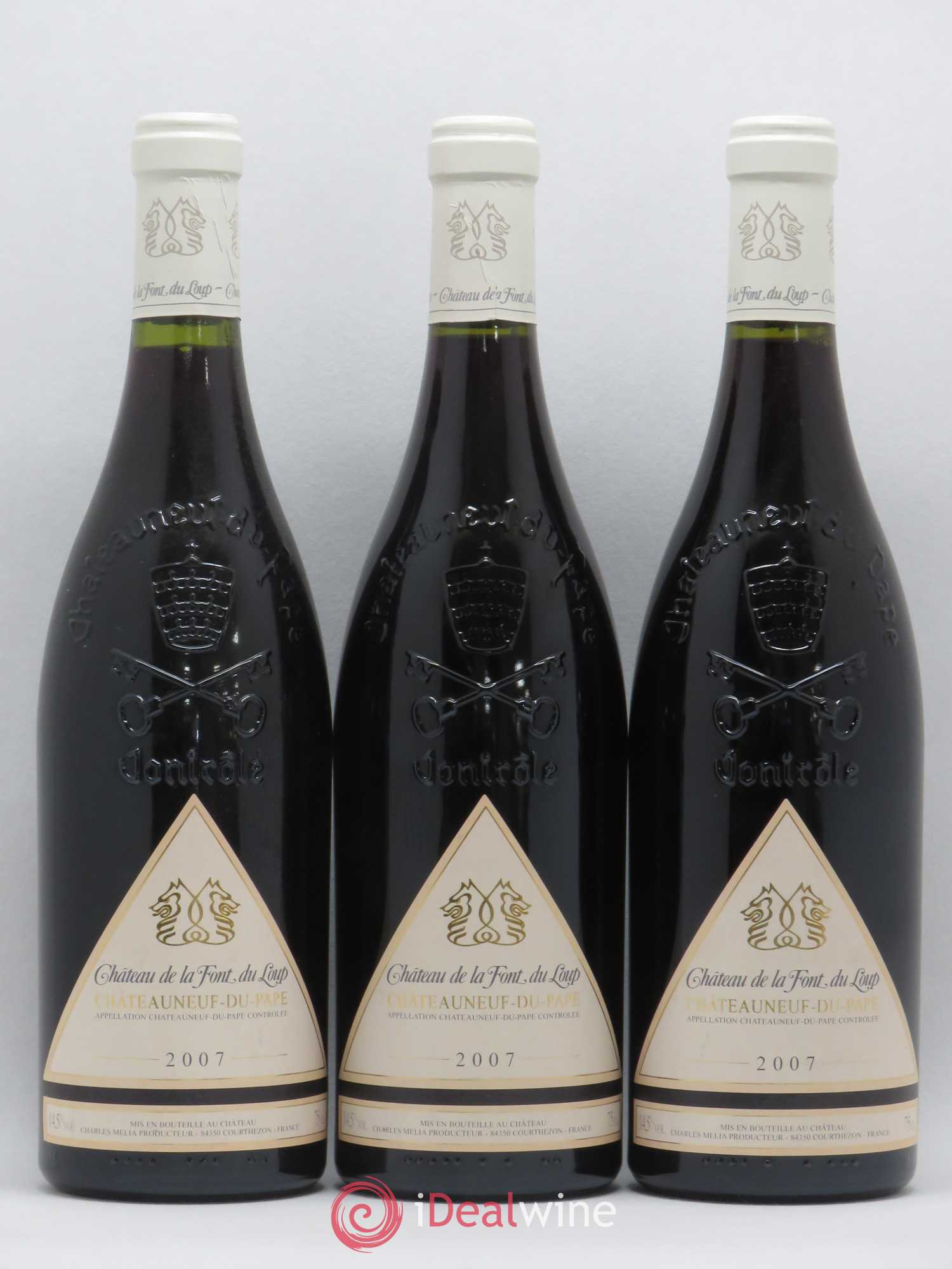 Châteauneuf-du-Pape Château de La Font du Loup 2007 - Posten von 3 Flaschen - 0