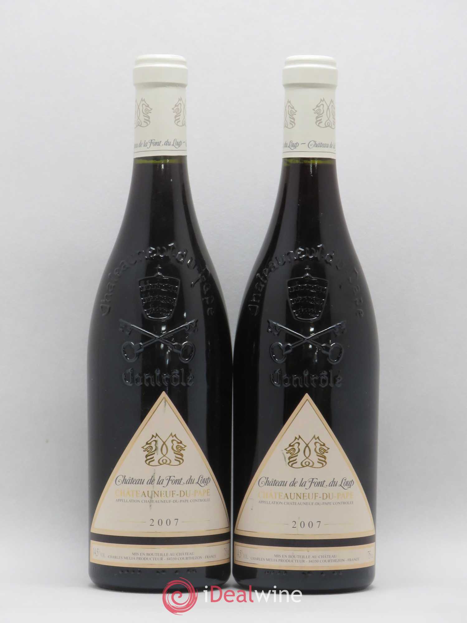 Châteauneuf-du-Pape Château de La Font du Loup 2007 - Posten von 2 Flaschen - 0
