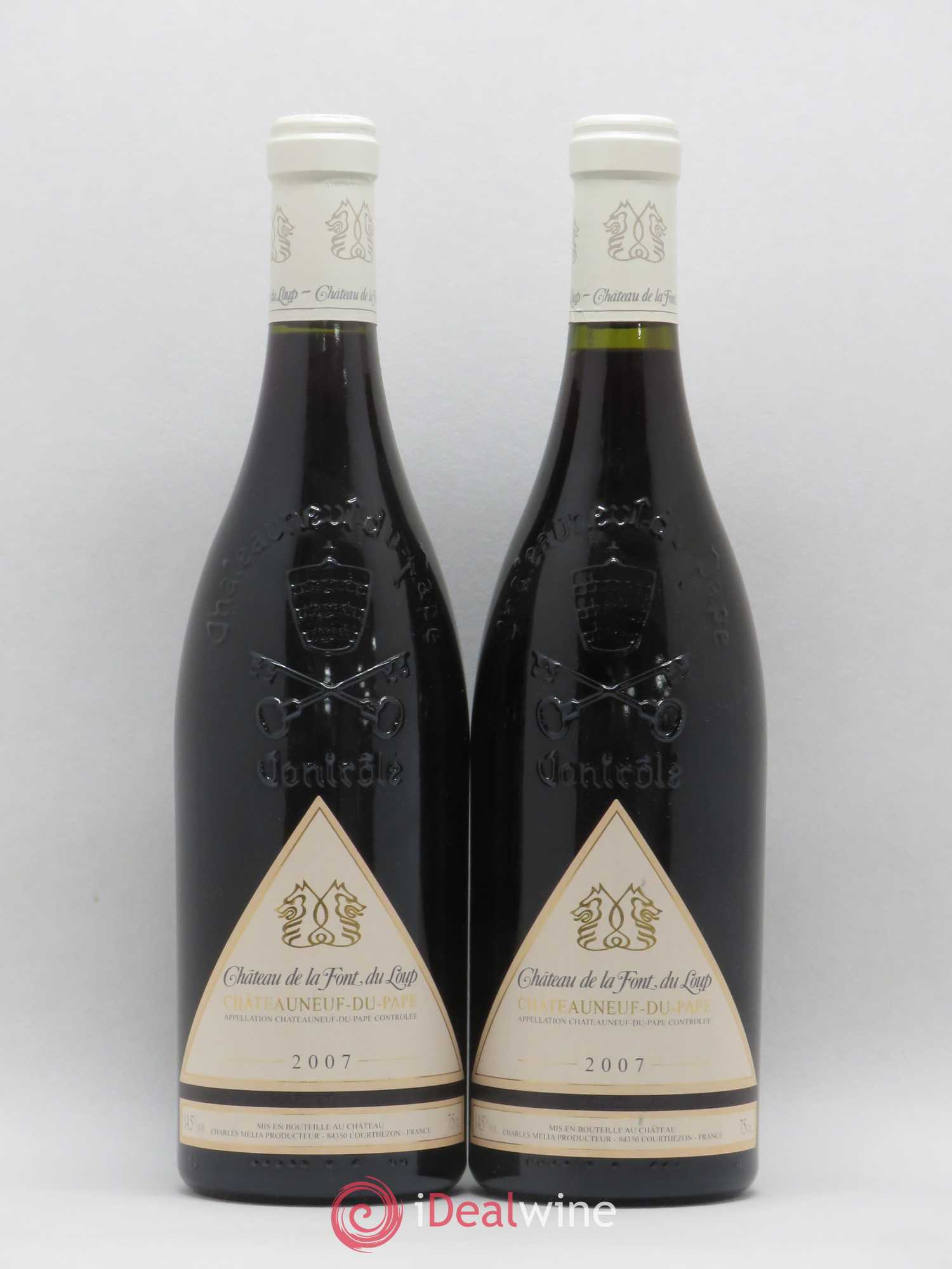Châteauneuf-du-Pape Château de La Font du Loup 2007 - Posten von 2 Flaschen - 0