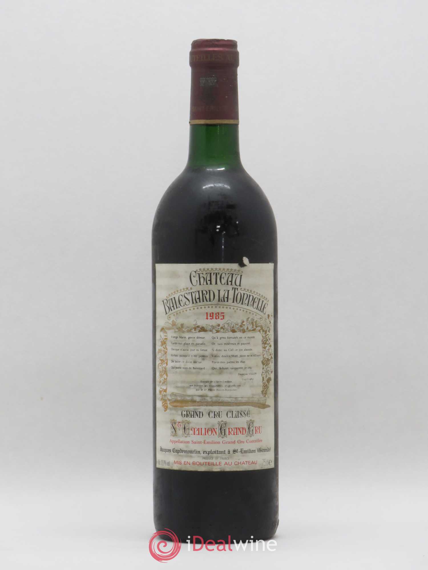 Château Balestard la Tonnelle Grand Cru Classé 1985 - Lot de 1 bouteille - 0