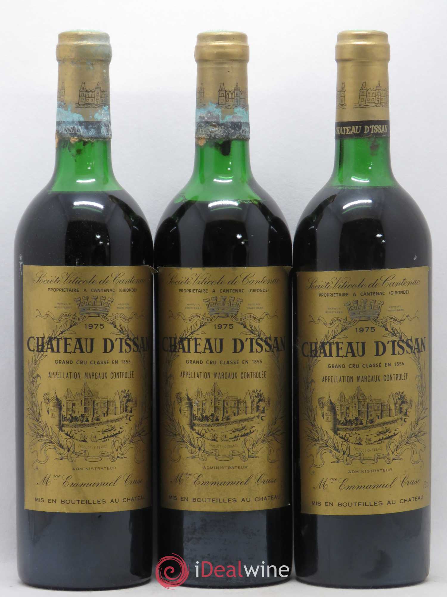 Château d'Issan 3ème Grand Cru Classé 1975 - Lot de 3 bouteilles - 0