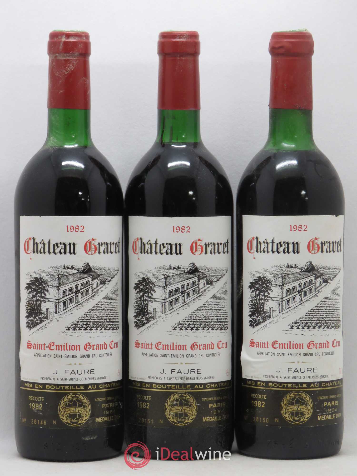 Saint-Émilion Grand Cru Château Gravet (sans prix de réserve) 1982 - Posten von 3 Flaschen - 0