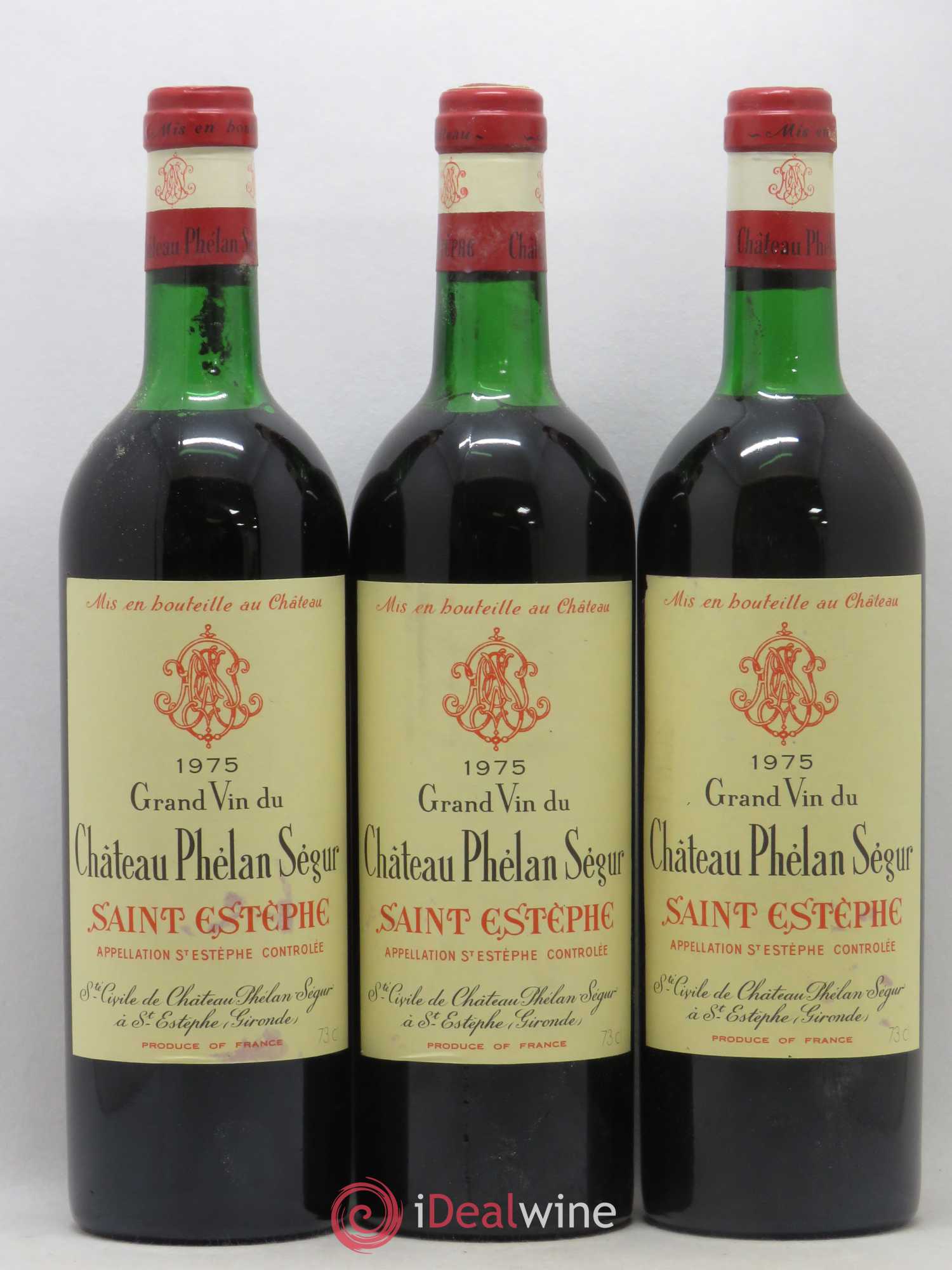 Château Phélan Ségur 1975 - Lot de 3 bouteilles - 0