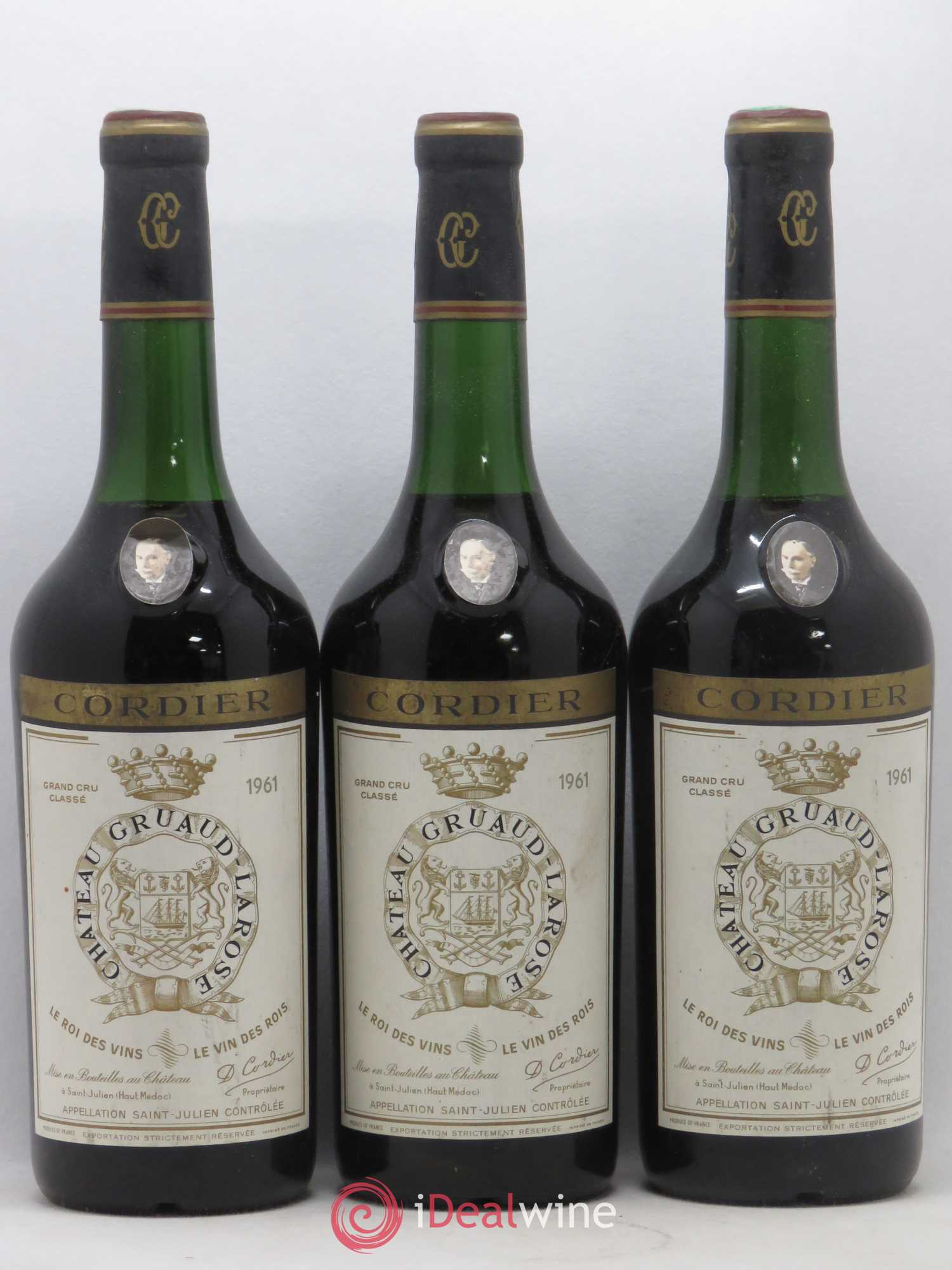 Château Gruaud Larose 2ème Grand Cru Classé 1961 - Lot de 3 bouteilles - 0