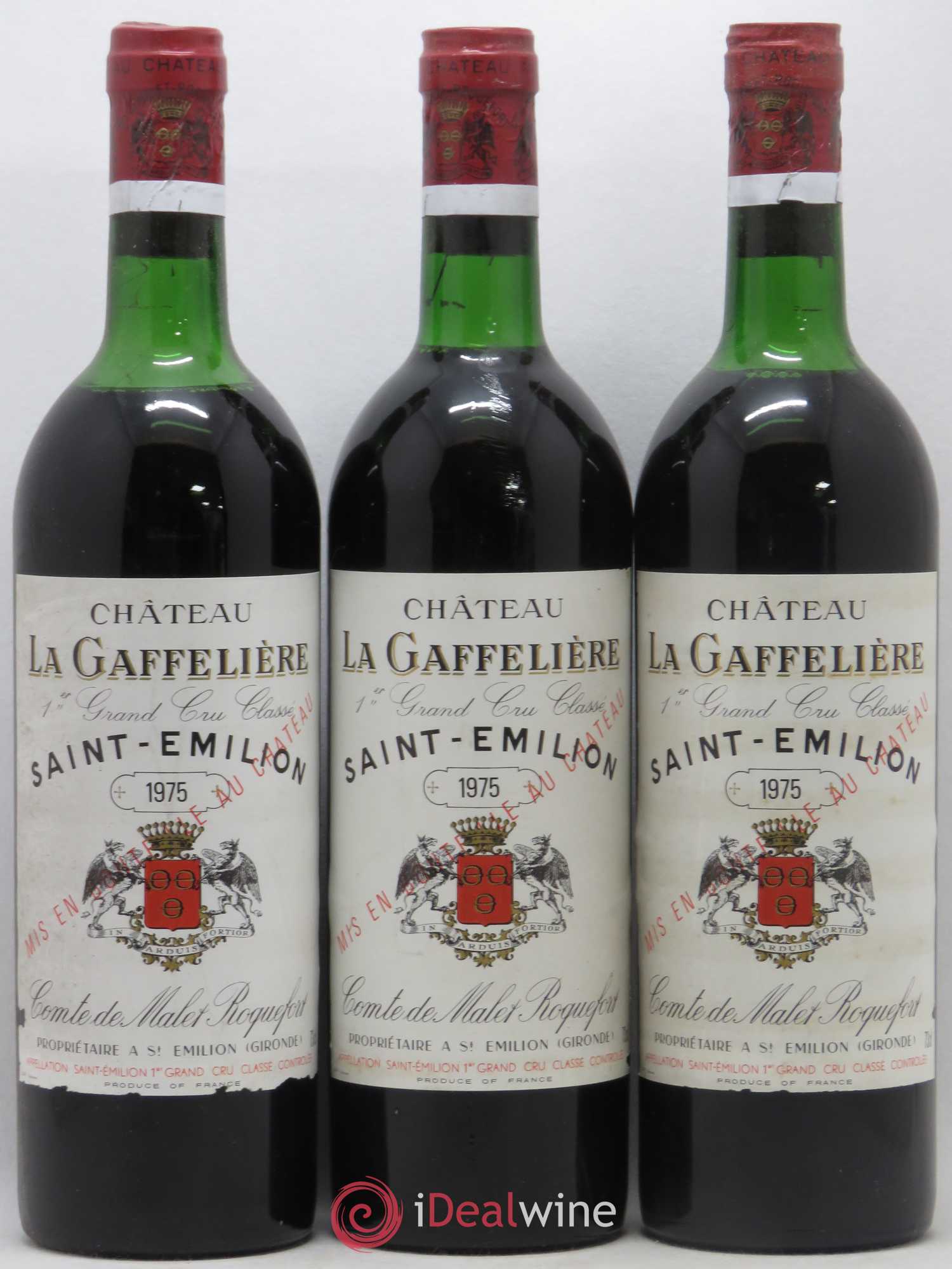 Château la Gaffelière 1er Grand Cru Classé B 1975 - Lot de 3 bouteilles - 0