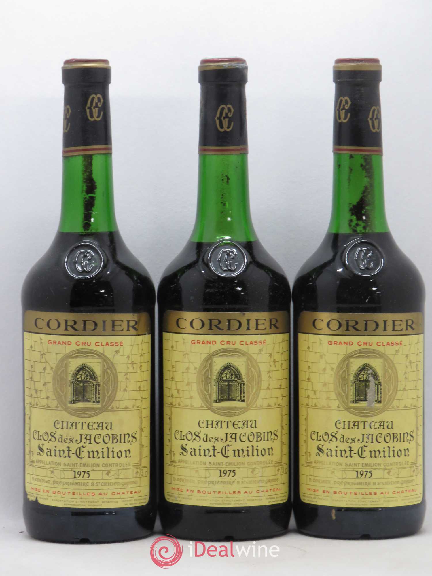 Château Clos des Jacobins Grand Cru Classé (sans prix de réserve) 1975 - Lot de 3 bouteilles - 0