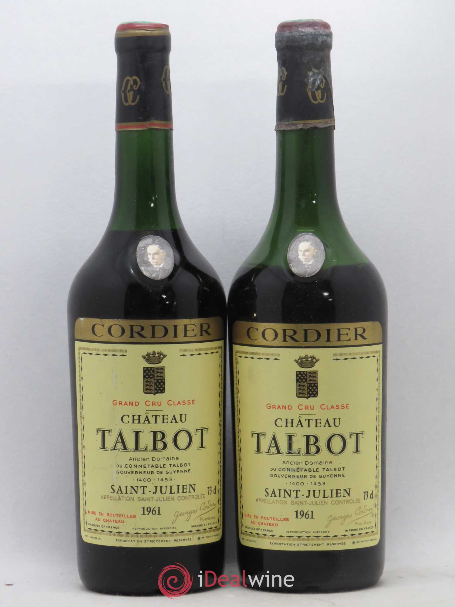 Château Talbot 4ème Grand Cru Classé 1961 - Lot de 2 bouteilles - 0