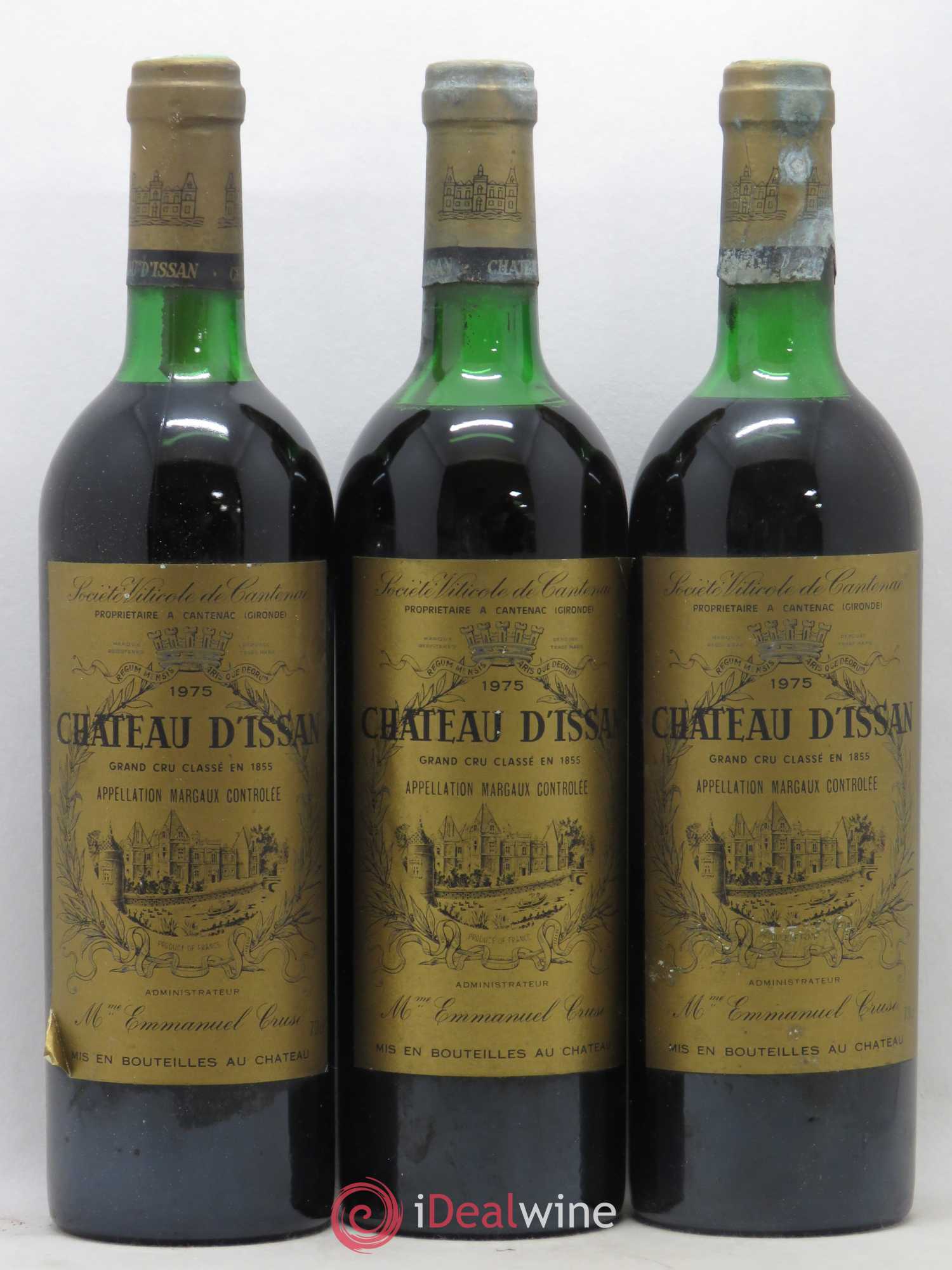 Château d'Issan 3ème Grand Cru Classé 1975 - Lot de 3 bouteilles - 0