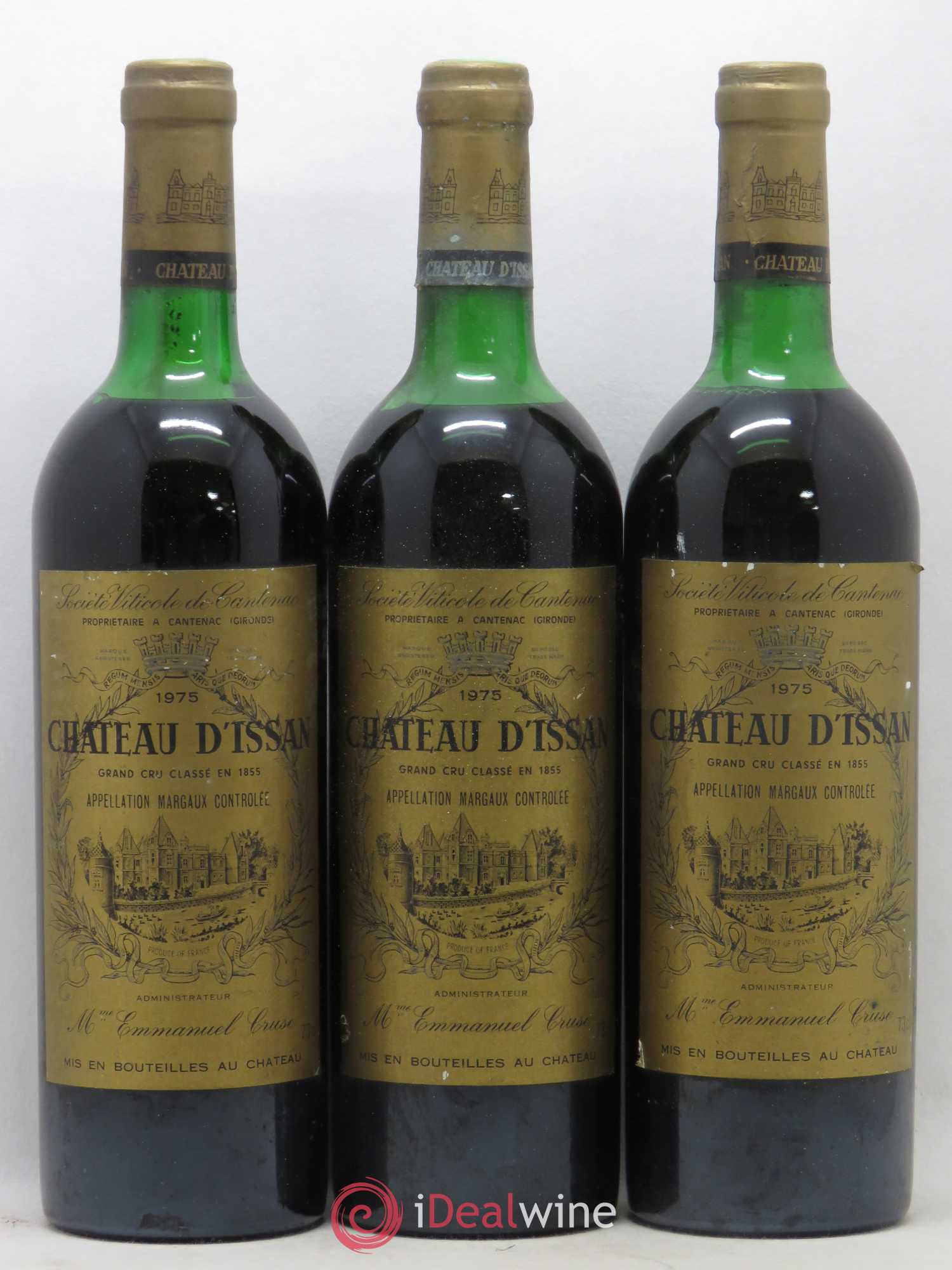 Château d'Issan 3ème Grand Cru Classé 1975 - Lot de 3 bouteilles - 0