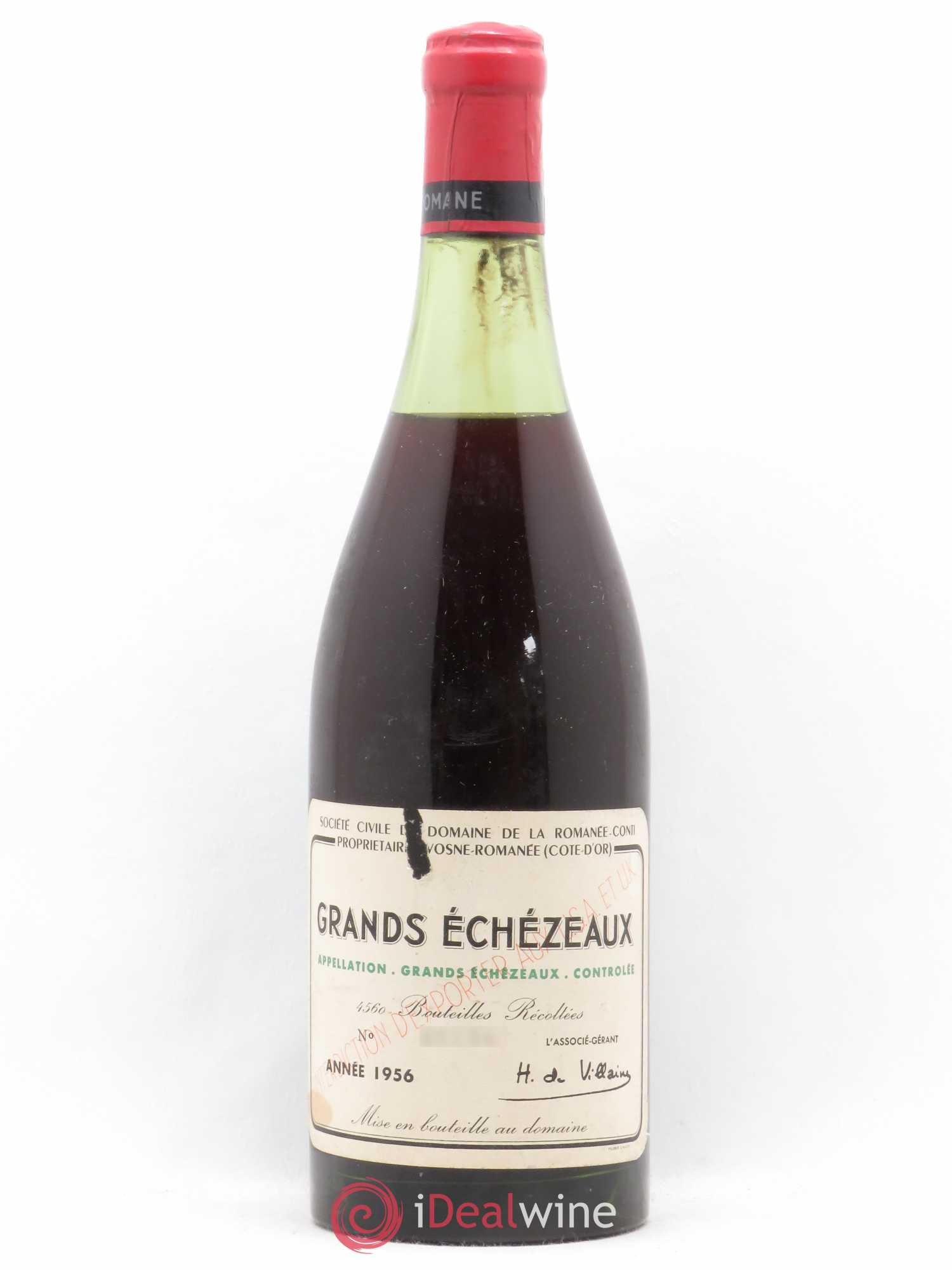 Grands-Echezeaux Grand Cru Domaine de la Romanée-Conti 1956 - Lot de 1 bouteille - 0