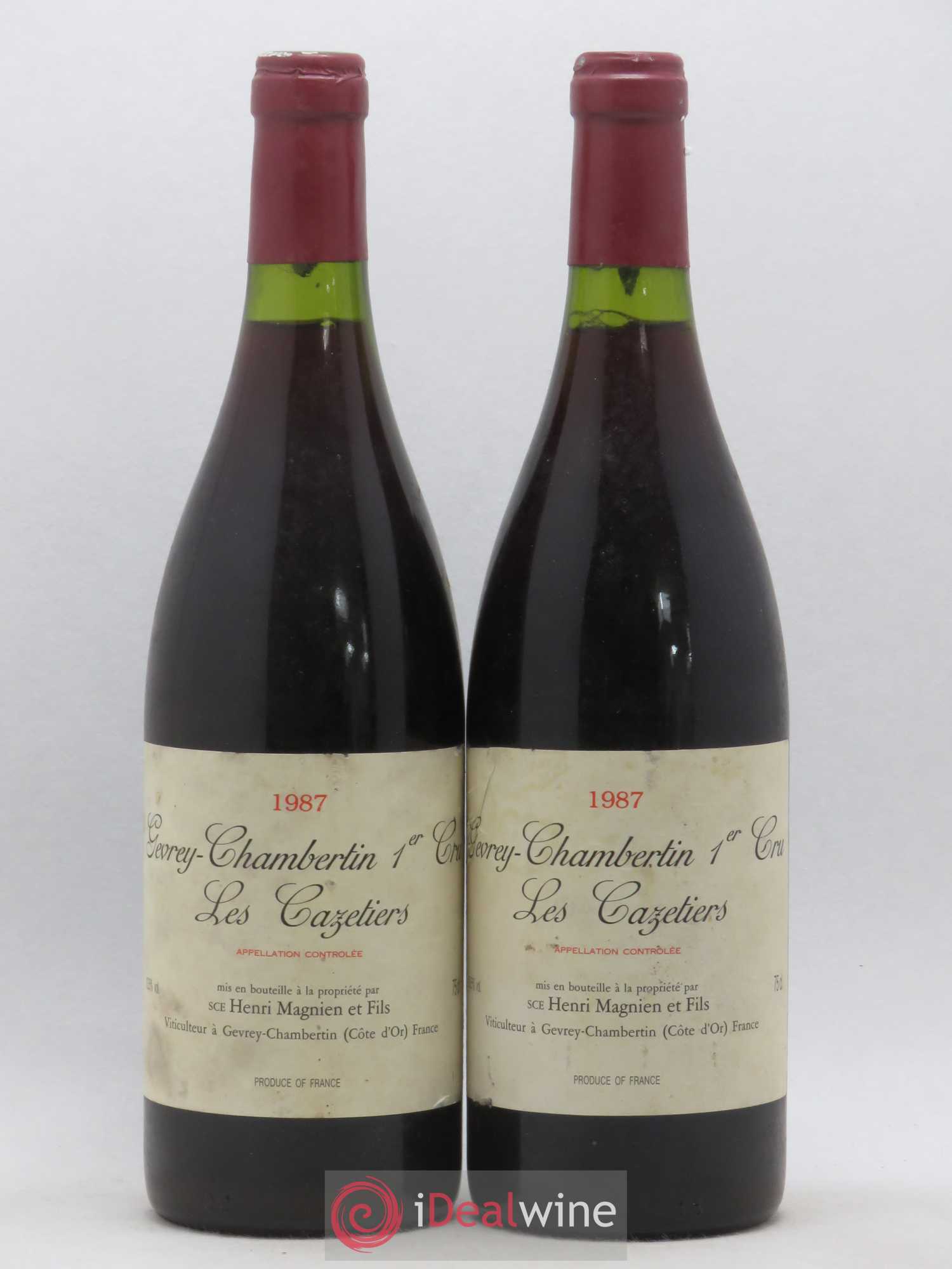 Gevrey-Chambertin 1er Cru Les Cazetiers Henri Magnien (Domaine) 1987 - Lot de 2 bouteilles - 0