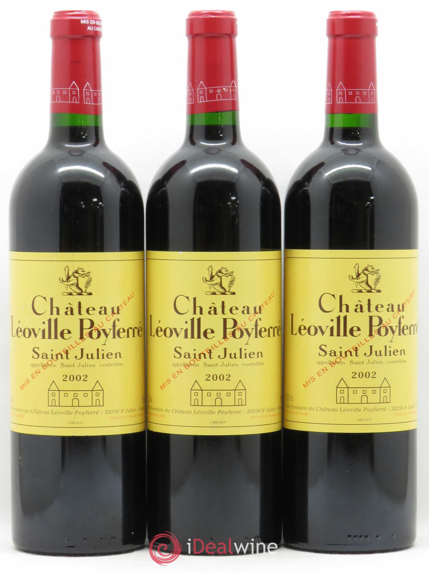 Château Léoville Poyferré 2ème Grand Cru Classé 2002 - Lot de 3 bouteilles - 0