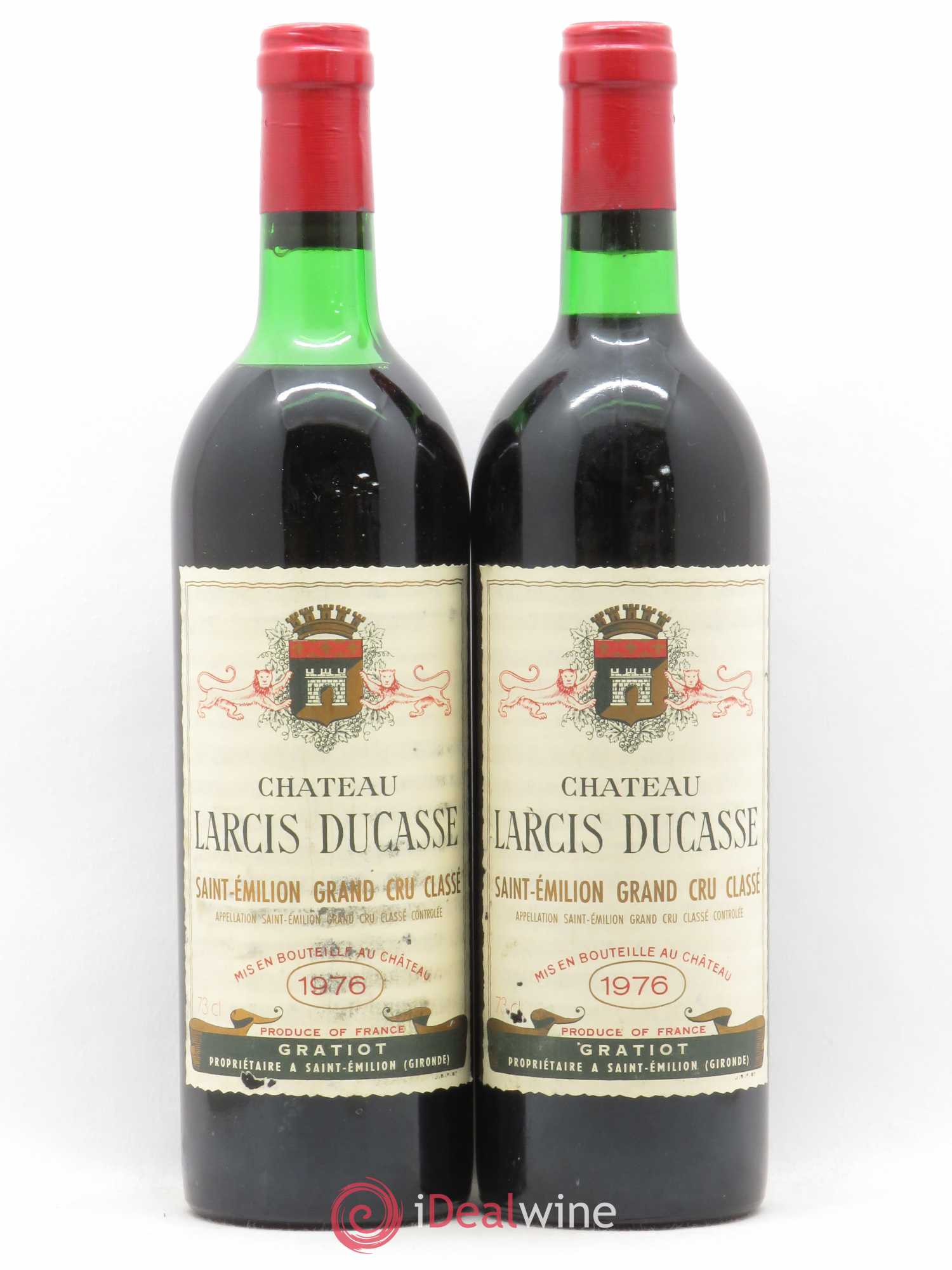 Château Larcis Ducasse 1er Grand Cru Classé B 1976 - Lot de 2 bouteilles - 0