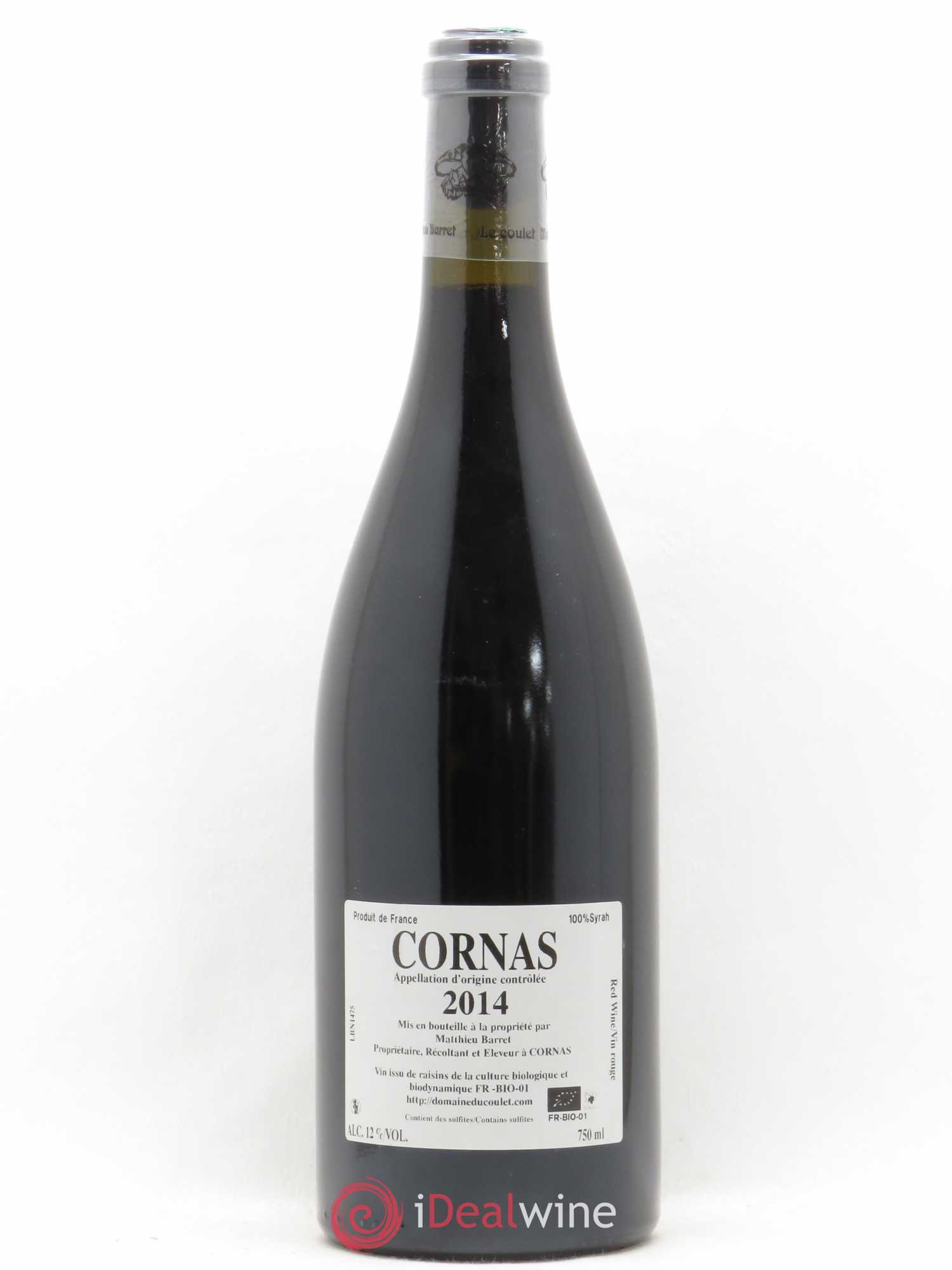 Cornas Billes Noires Coulet (Domaine du) - Matthieu Barret 2014 - Lot de 1 bouteille - 1