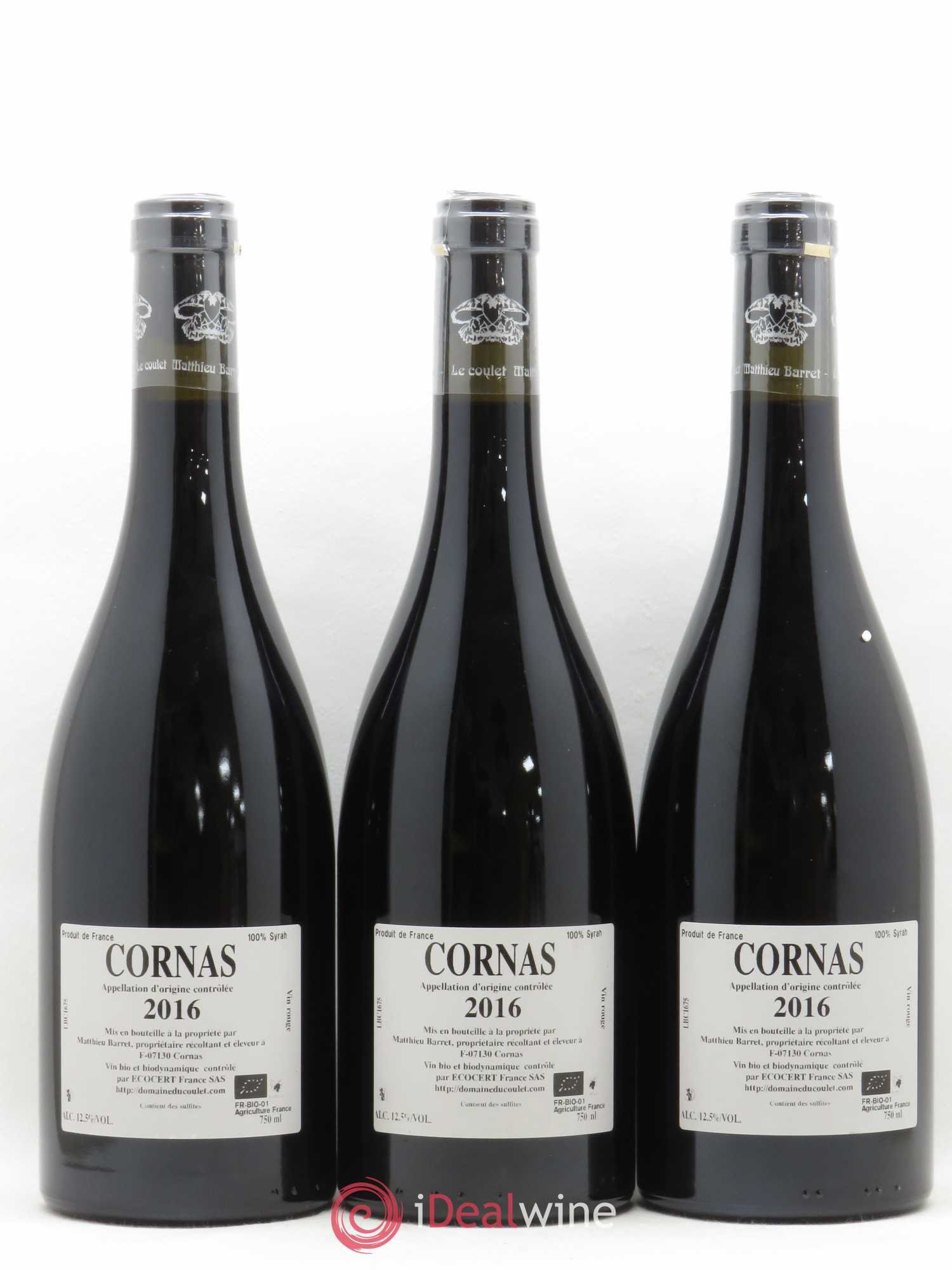 Cornas Brise Cailloux Coulet (Domaine du) - Matthieu Barret 2016 - Lot de 3 bouteilles - 1