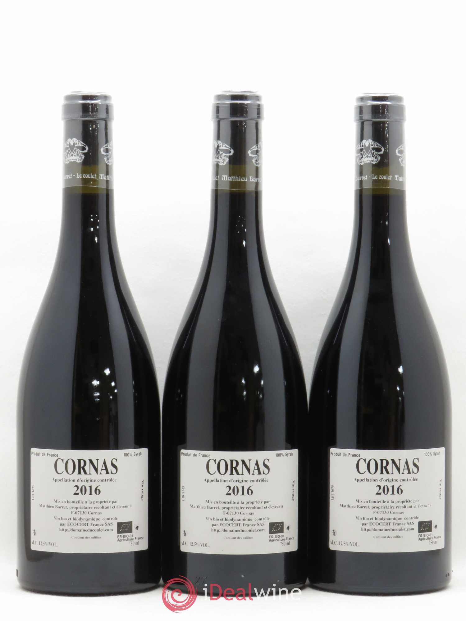 Cornas Brise Cailloux Coulet (Domaine du) - Matthieu Barret 2016 - Lot de 3 bouteilles - 1