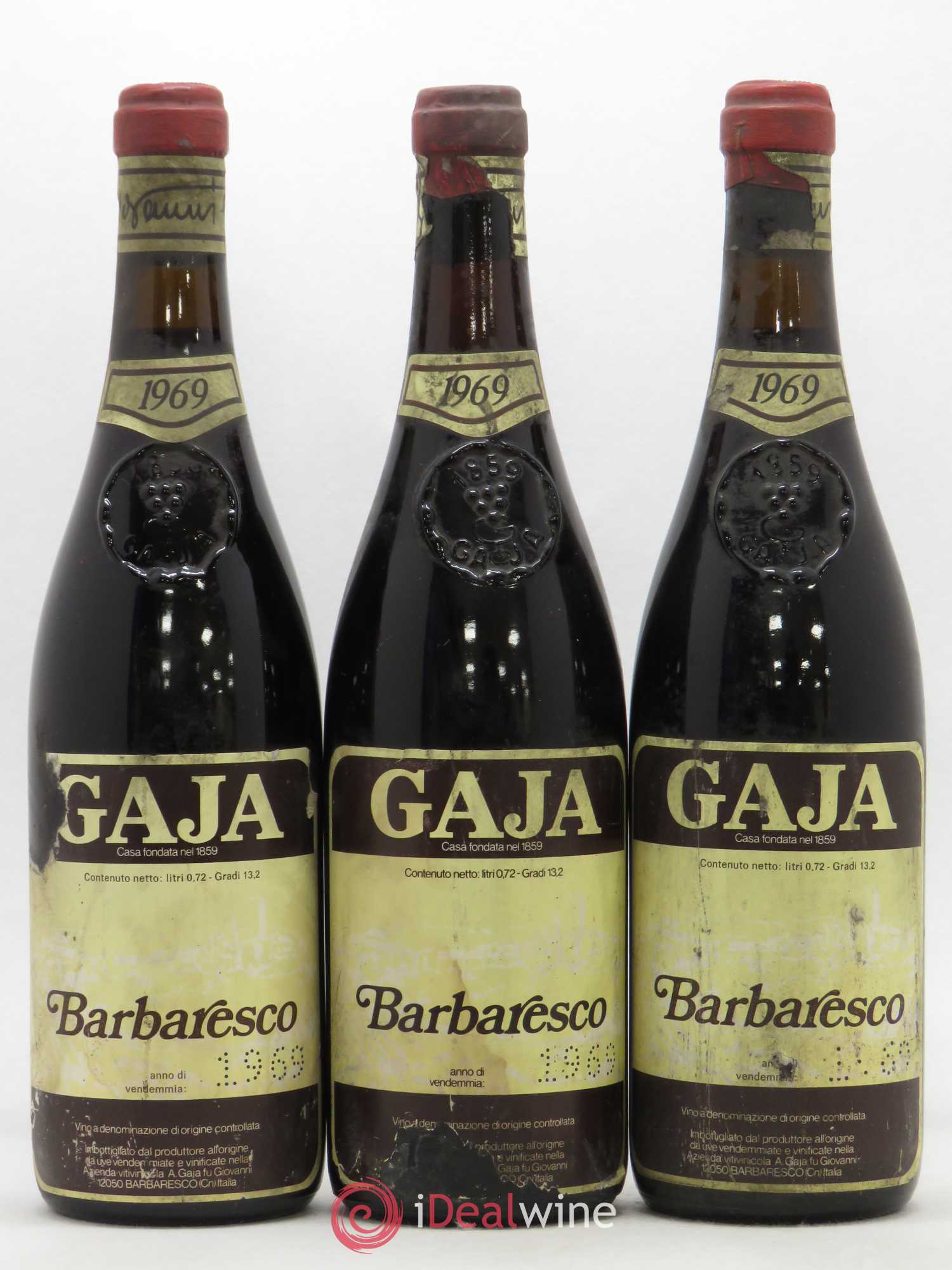 Barbaresco DOCG Angelo Gaja 1969 - Lot de 3 bouteilles - 0