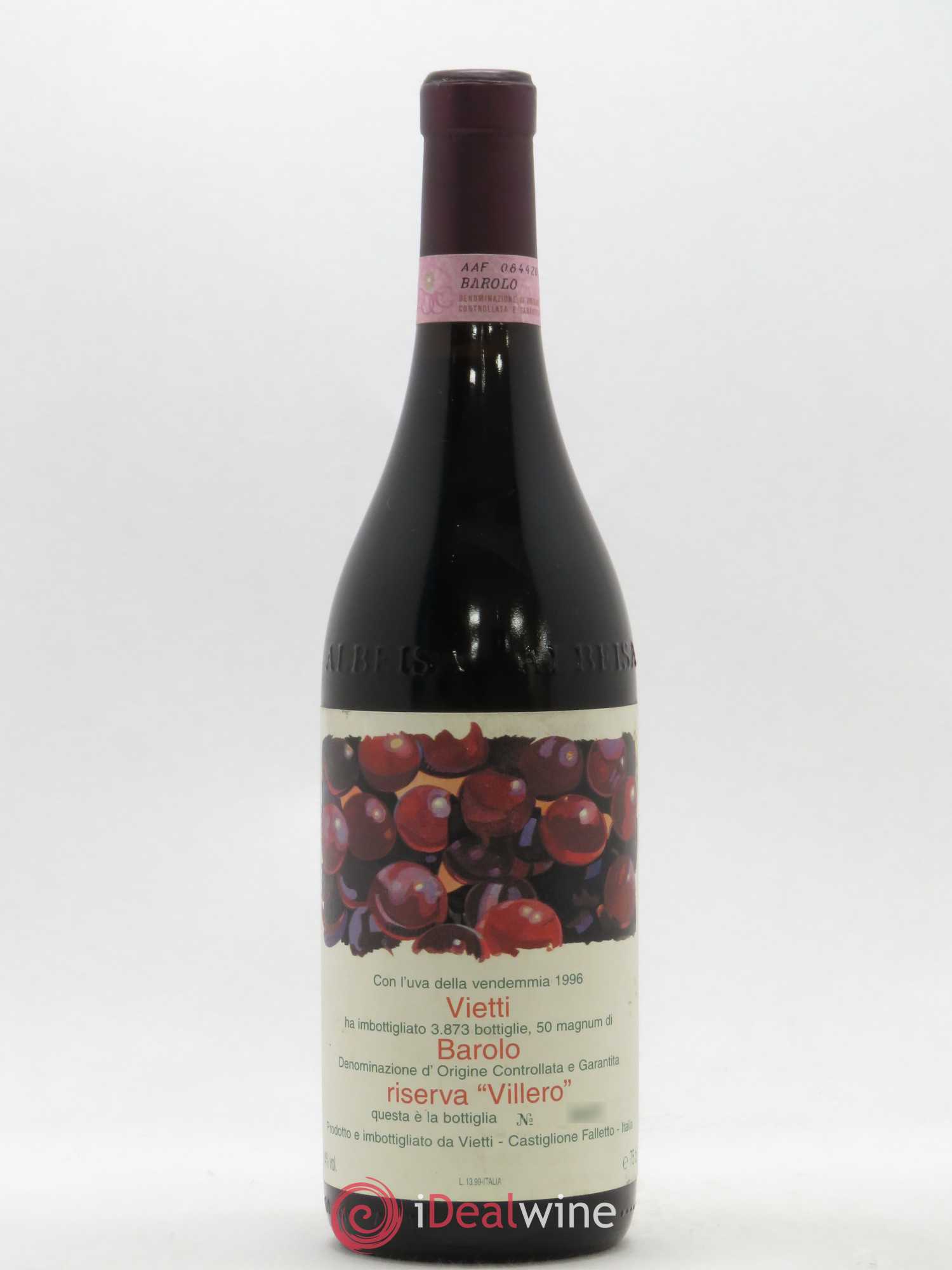 Barolo Riserva Villero Vietti 1996 - Lot de 1 bouteille - 0