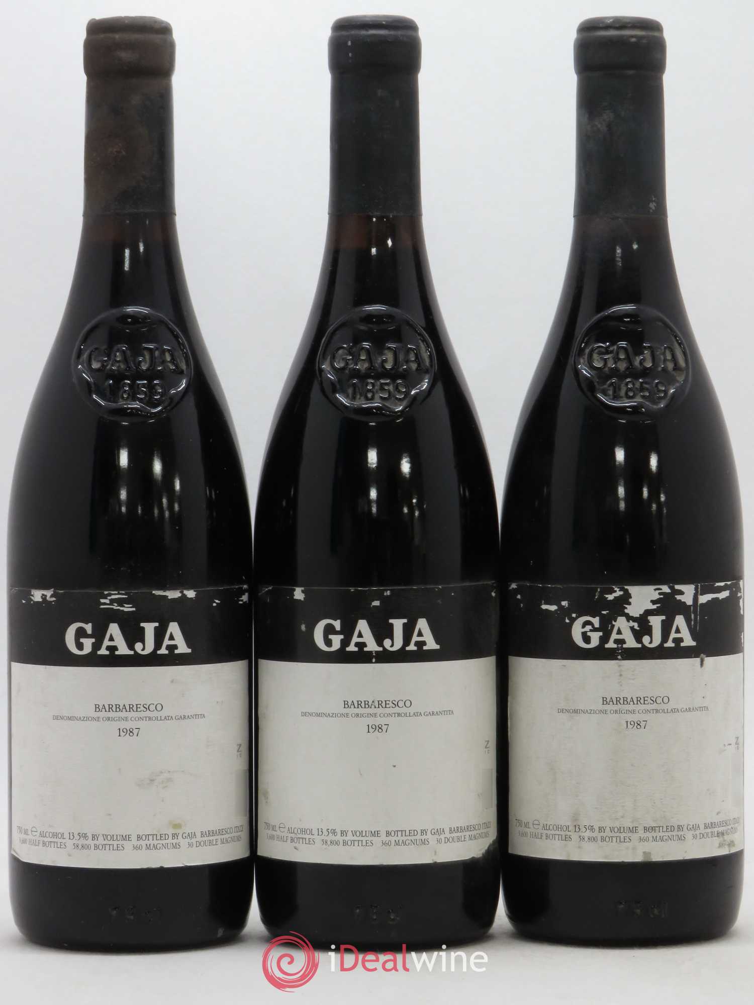 Barbaresco DOCG Angelo Gaja 1987 - Lot de 3 bouteilles - 0