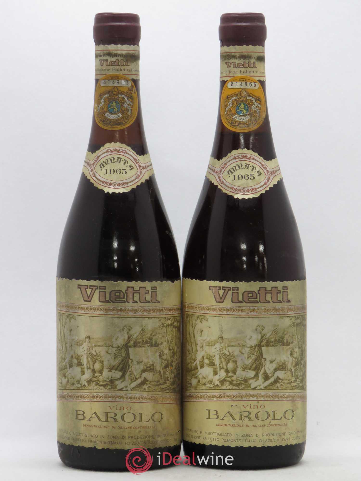 Barolo DOCG Castiglione Vietti 1965 - Lot de 2 bouteilles - 0