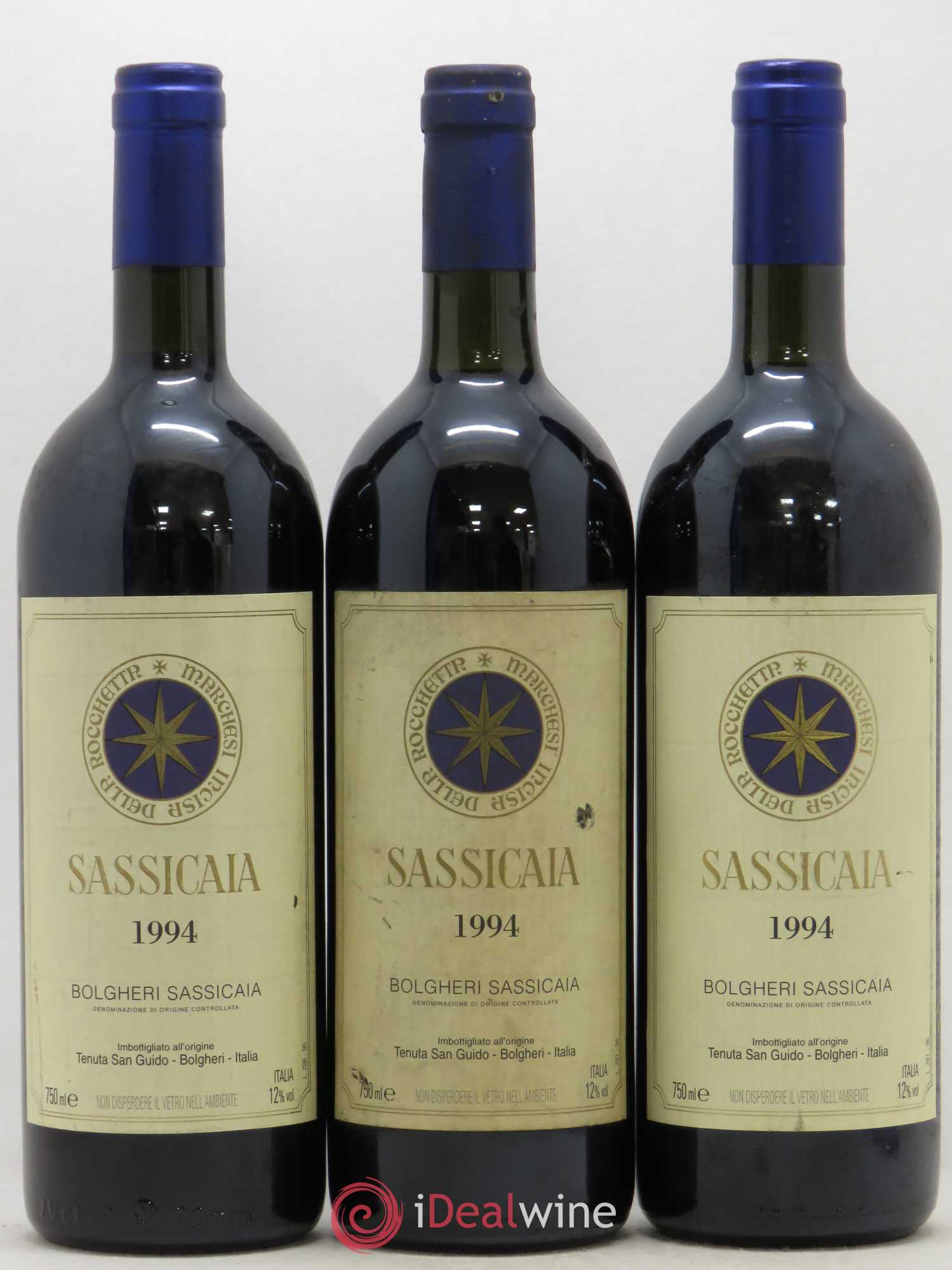 Bolgheri DOC Sassicaia Tenuta San Guido 1994 - Lot de 3 bouteilles - 0