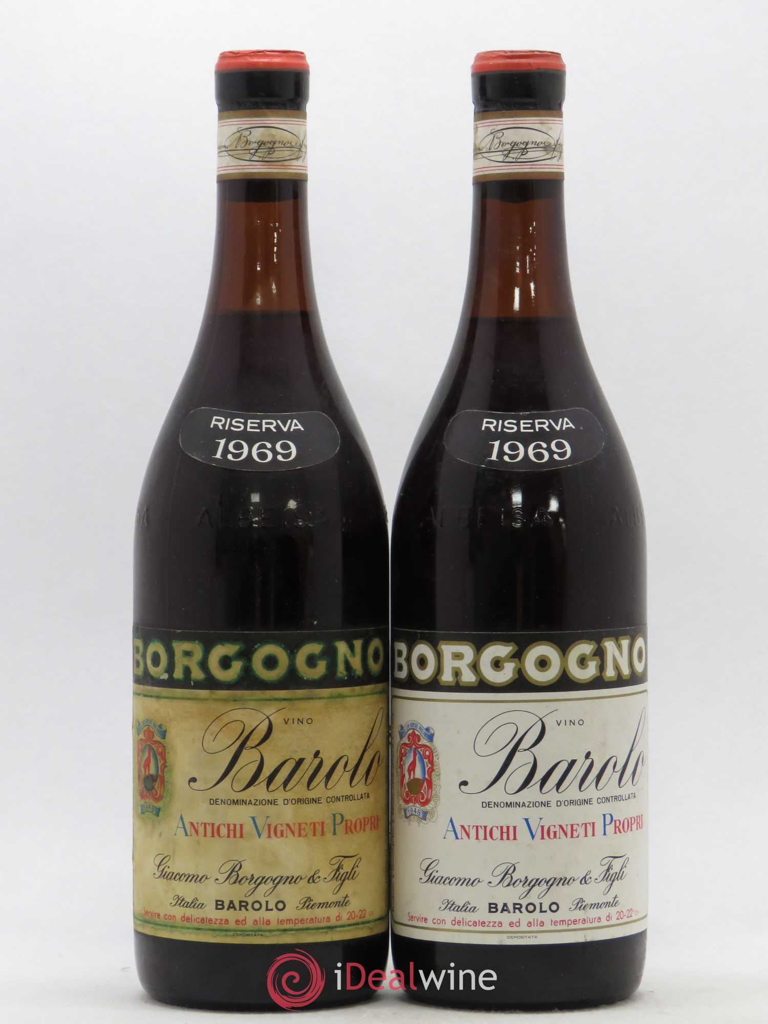 Barolo Riserva Giacomo Borgogno 1969 - Lot de 2 bouteilles - 0