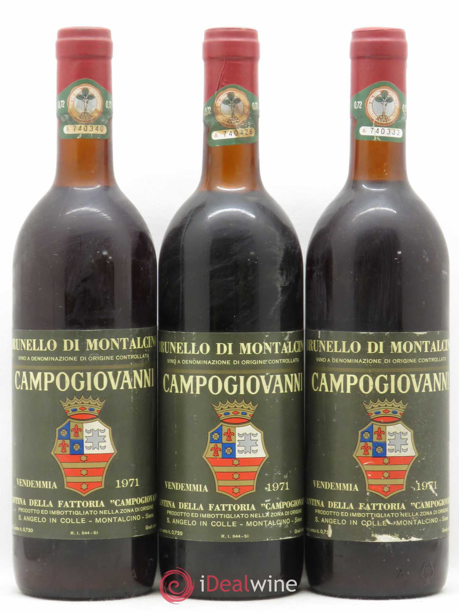 Brunello di Montalcino Campogiovanni 1971 - Lot de 3 bouteilles - 0