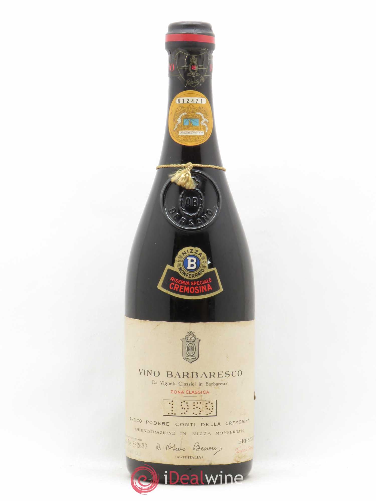 Barbaresco DOCG Riserva Speciale Cremosina Bersano 1959 - Lot de 1 bouteille - 0