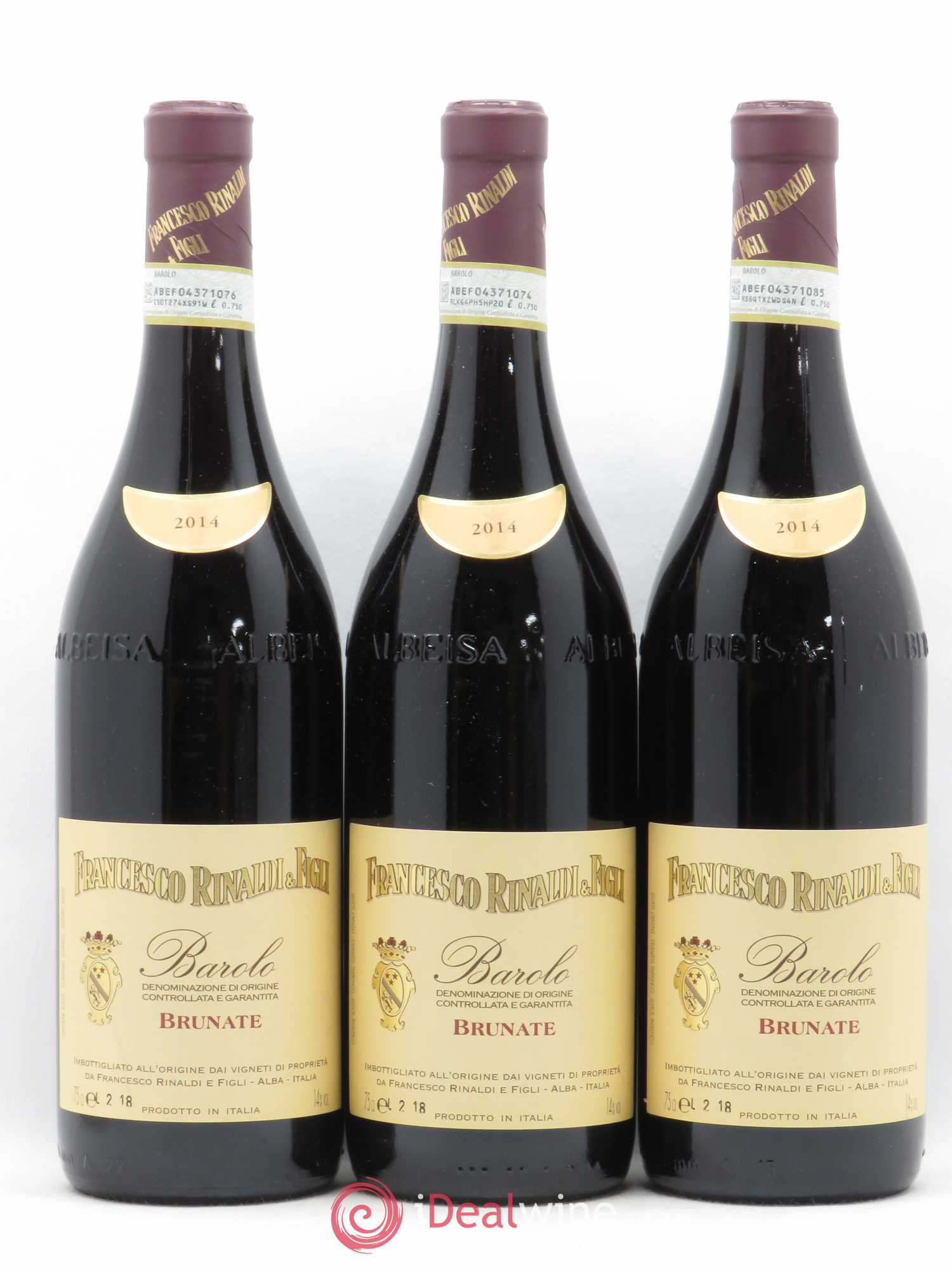 Barolo Brunate Fransesco Rinaldi et Figli 2014 - Lot de 3 bouteilles - 0