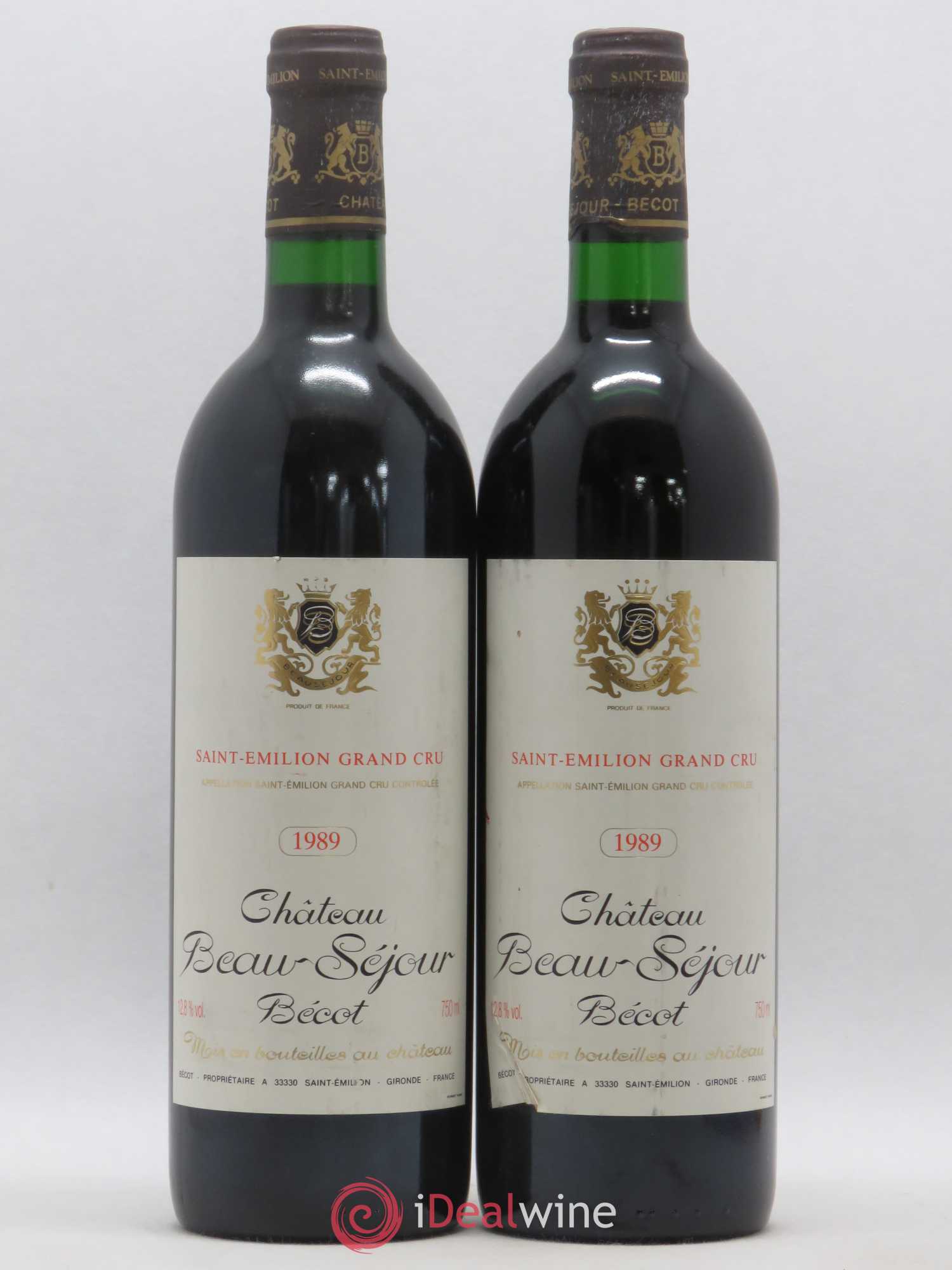 Château Beau-Séjour Bécot 1er Grand Cru Classé B 1989 - Lot de 2 bouteilles - 0