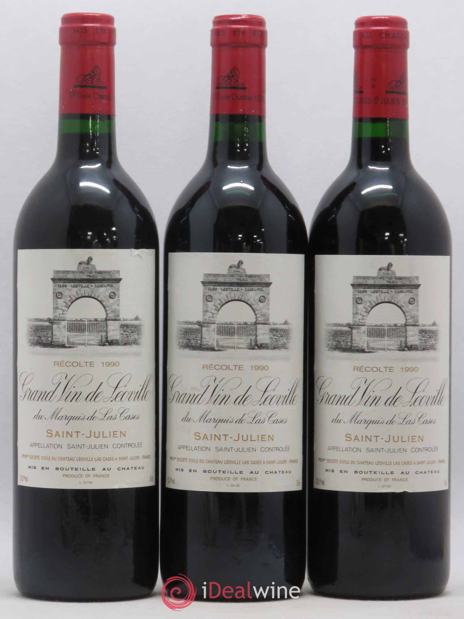 Château Léoville Las Cases 2ème Grand Cru Classé 1990 - Lot de 3 bouteilles - 0