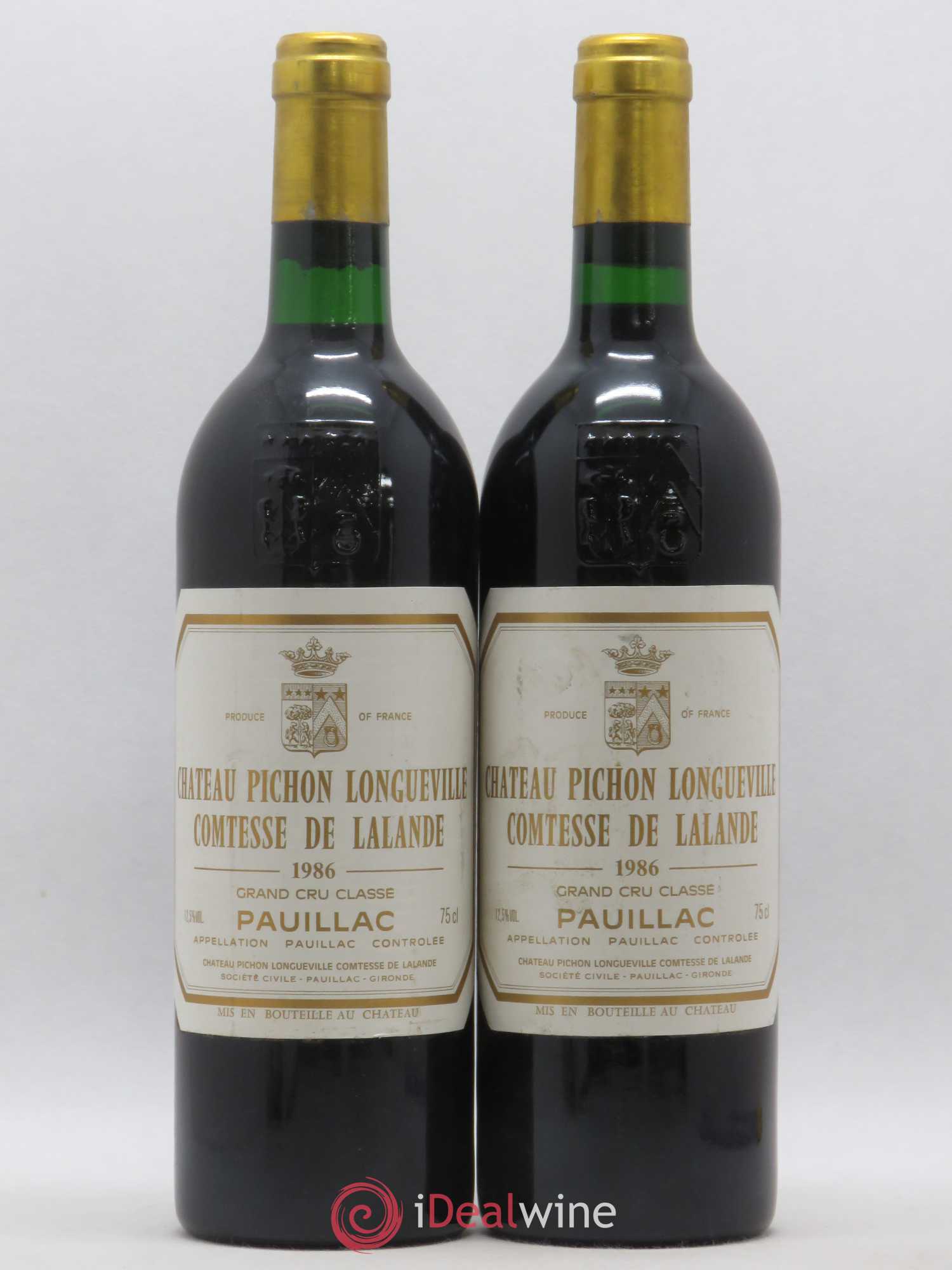 Château Pichon Longueville Comtesse de Lalande 2ème Grand Cru Classé 1986 - Lot de 2 bouteilles - 0