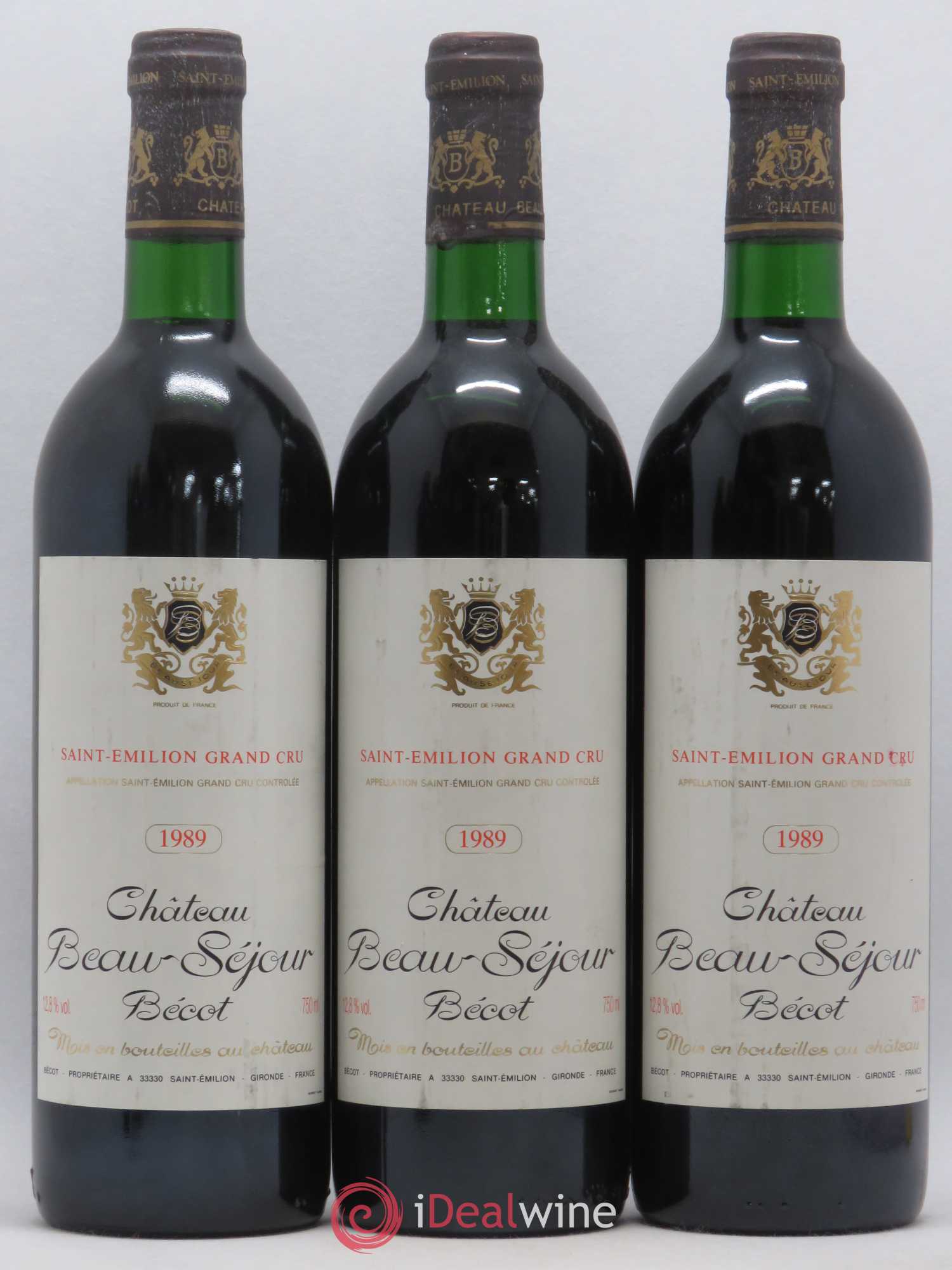 Château Beau-Séjour Bécot 1er Grand Cru Classé B 1989 - Lot de 3 bouteilles - 0