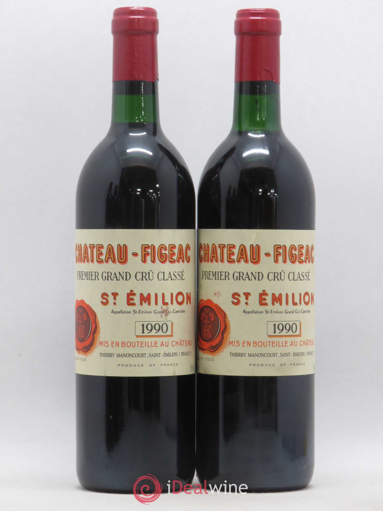 Château Figeac 1er Grand Cru Classé A 1990 - Lot de 2 bouteilles - 0