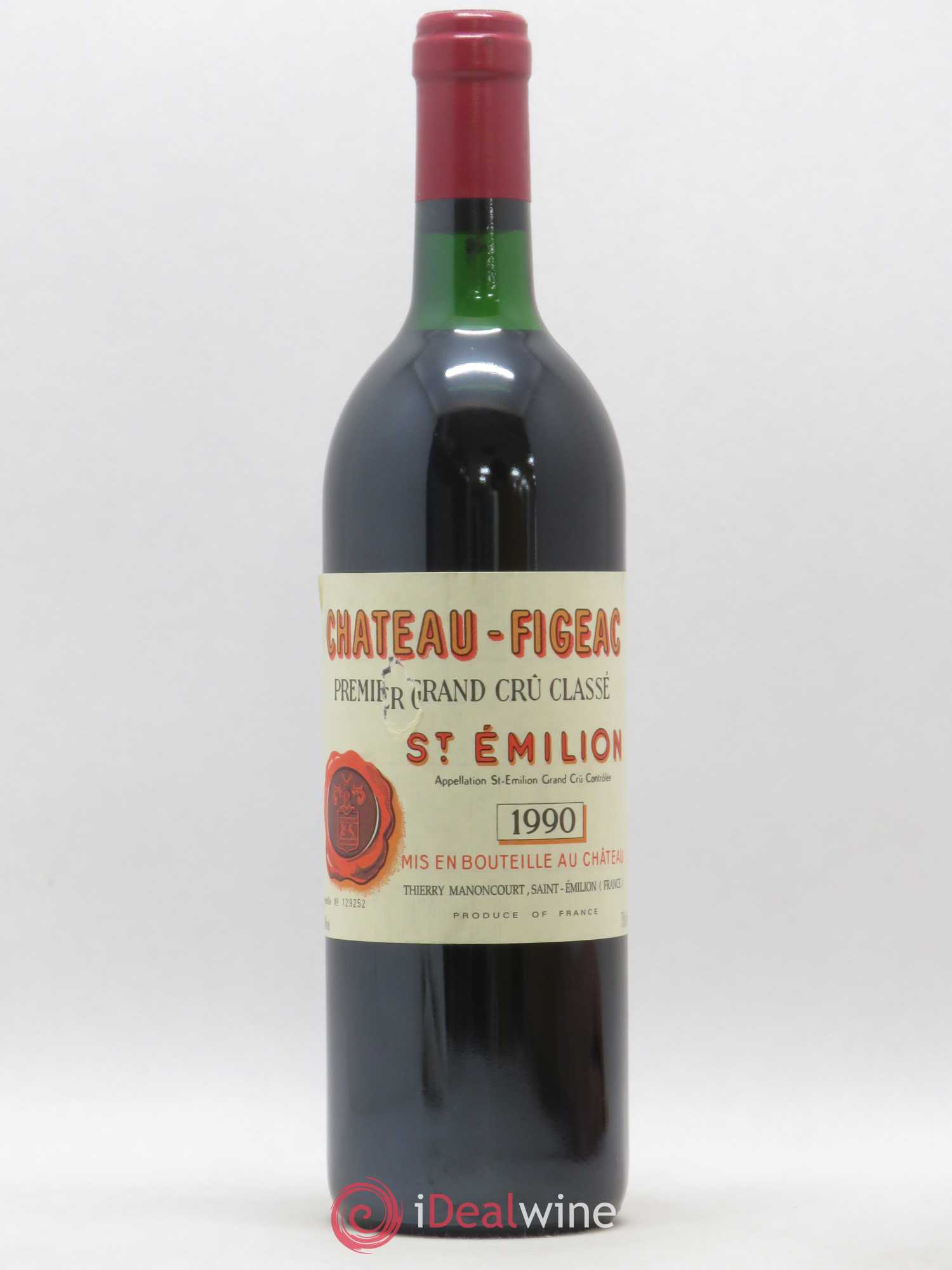 Château Figeac 1er Grand Cru Classé A 1990 - Lot de 1 bouteille - 0