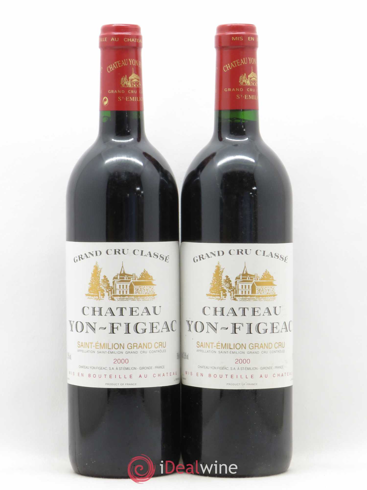 Château Yon Figeac Grand Cru Classé 2000 - Lot de 2 bouteilles - 0