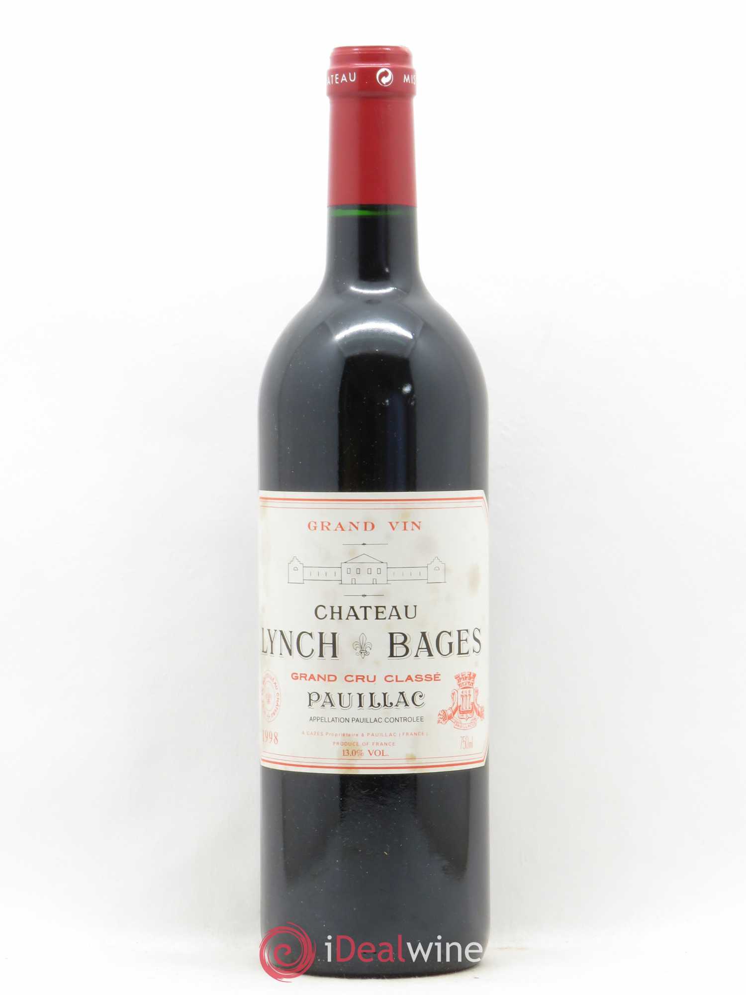 Château Lynch Bages 5ème Grand Cru Classé 1998 - Lot de 1 bouteille - 0