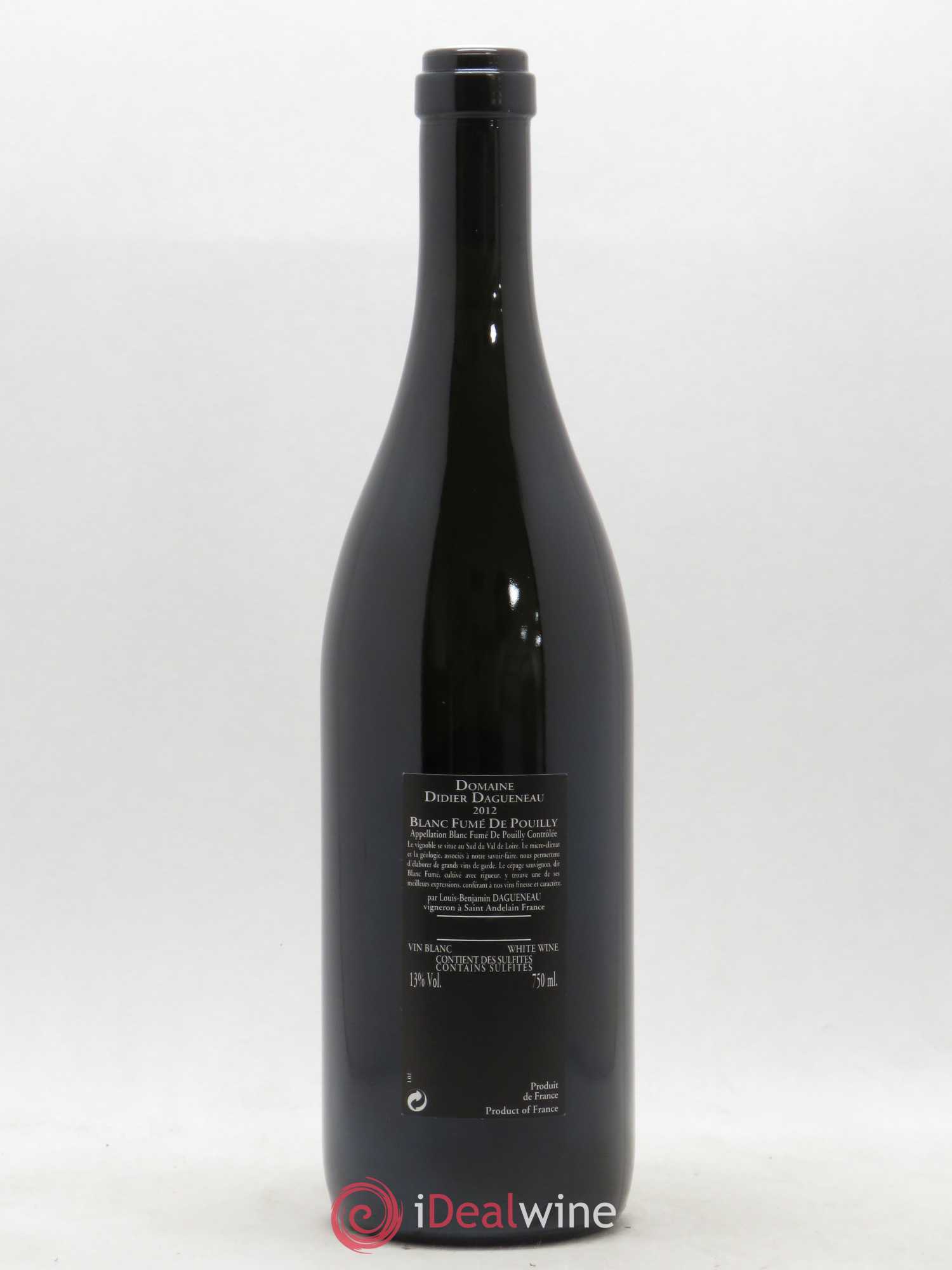 Vin de France (anciennement Pouilly-Fumé) Silex Dagueneau (Domaine Didier - Louis-Benjamin) 2012 - Lot de 1 bouteille - 1