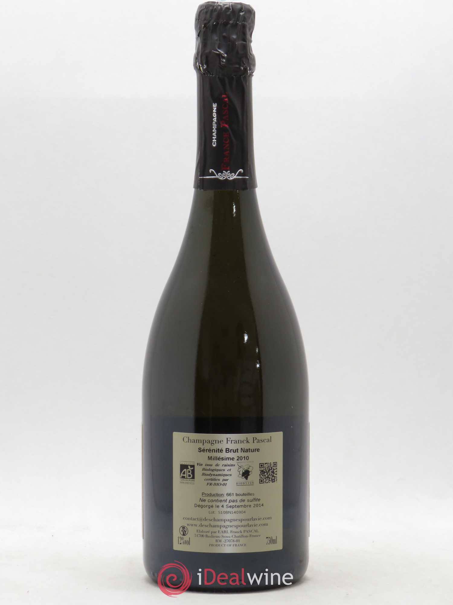 Champagne Brut Nature Sérénité Franck Pascal 2010 - Posten von 1 Flasche - 1