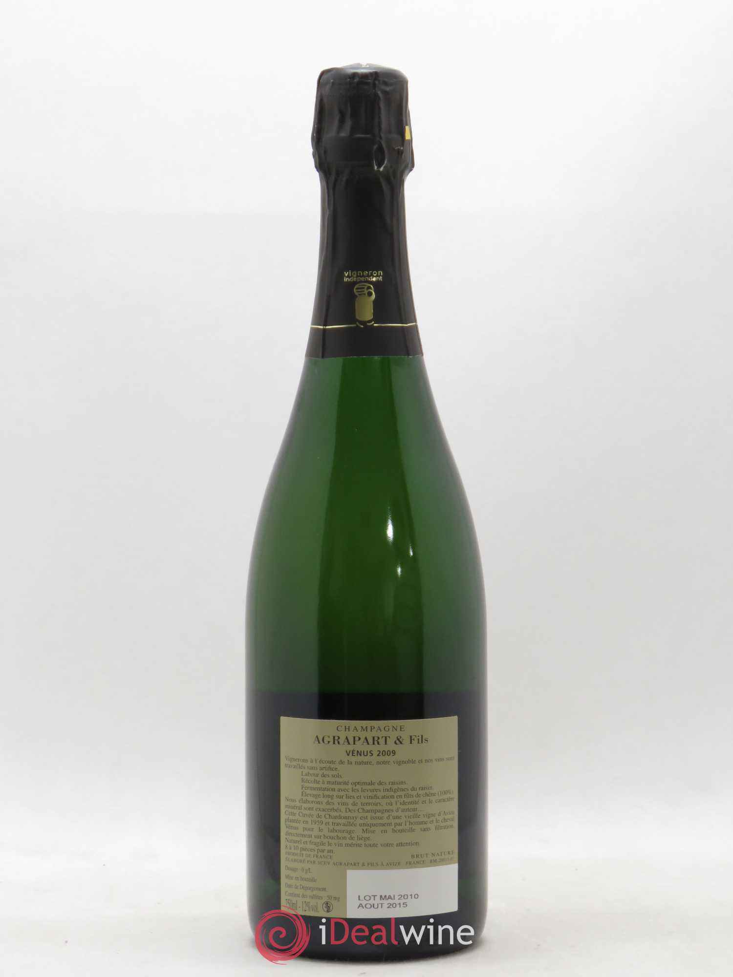 Vénus Blanc de Blancs Brut Nature Pascal Agrapart 2009 - Lot de 1 bouteille - 1