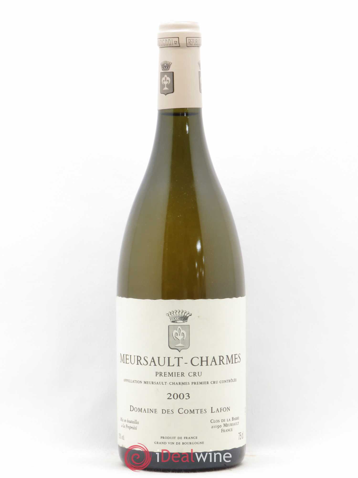 Meursault 1er Cru Charmes Comtes Lafon (Domaine des) 2003 - Lot de 1 bouteille - 0