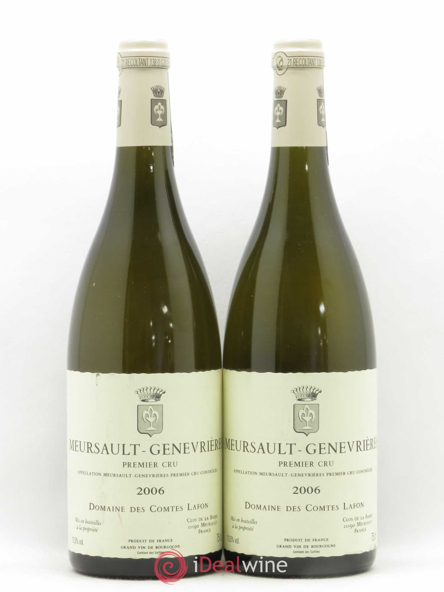 Meursault 1er Cru Genevrières Comtes Lafon (Domaine des) 2006 - Lot de 2 bouteilles - 0