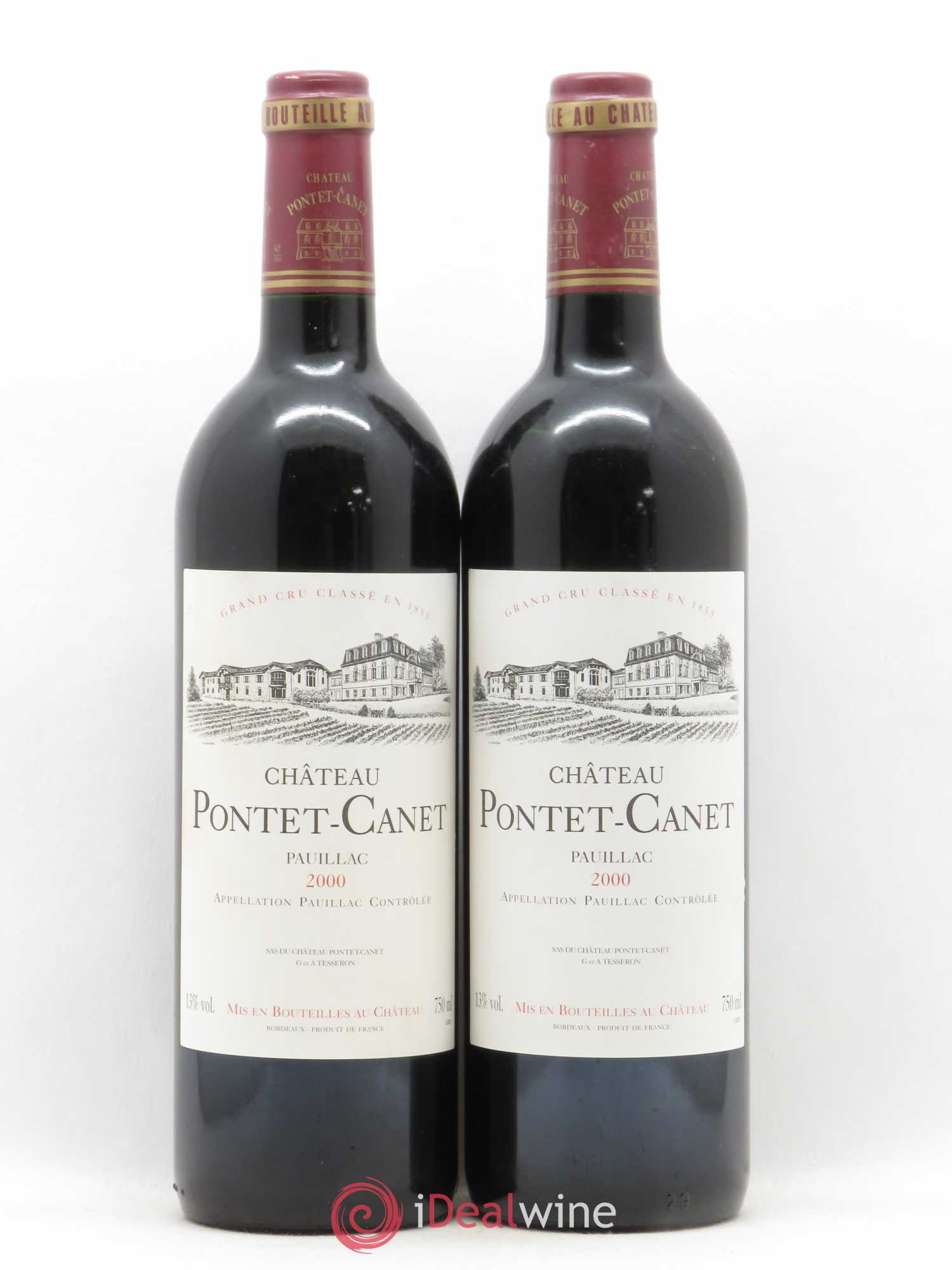Château Pontet Canet 5ème Grand Cru Classé 2000 - Lot de 2 bouteilles - 0