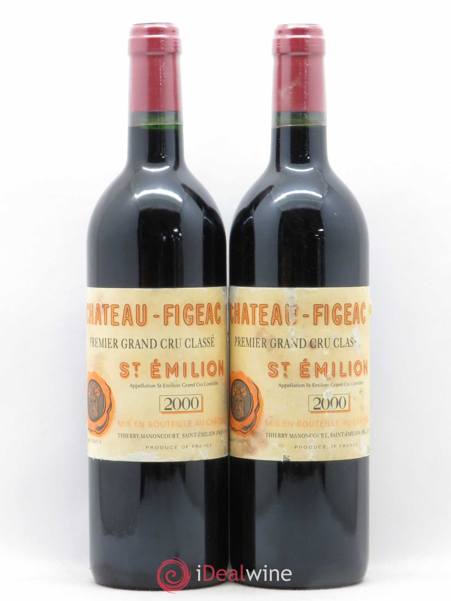 Château Figeac 1er Grand Cru Classé A 2000 - Lot de 2 bouteilles - 0