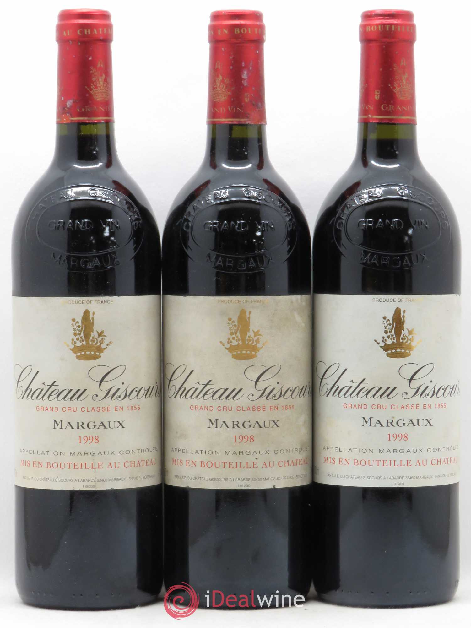 Château Giscours 3ème Grand Cru Classé 1998 - Lot de 3 bouteilles - 0
