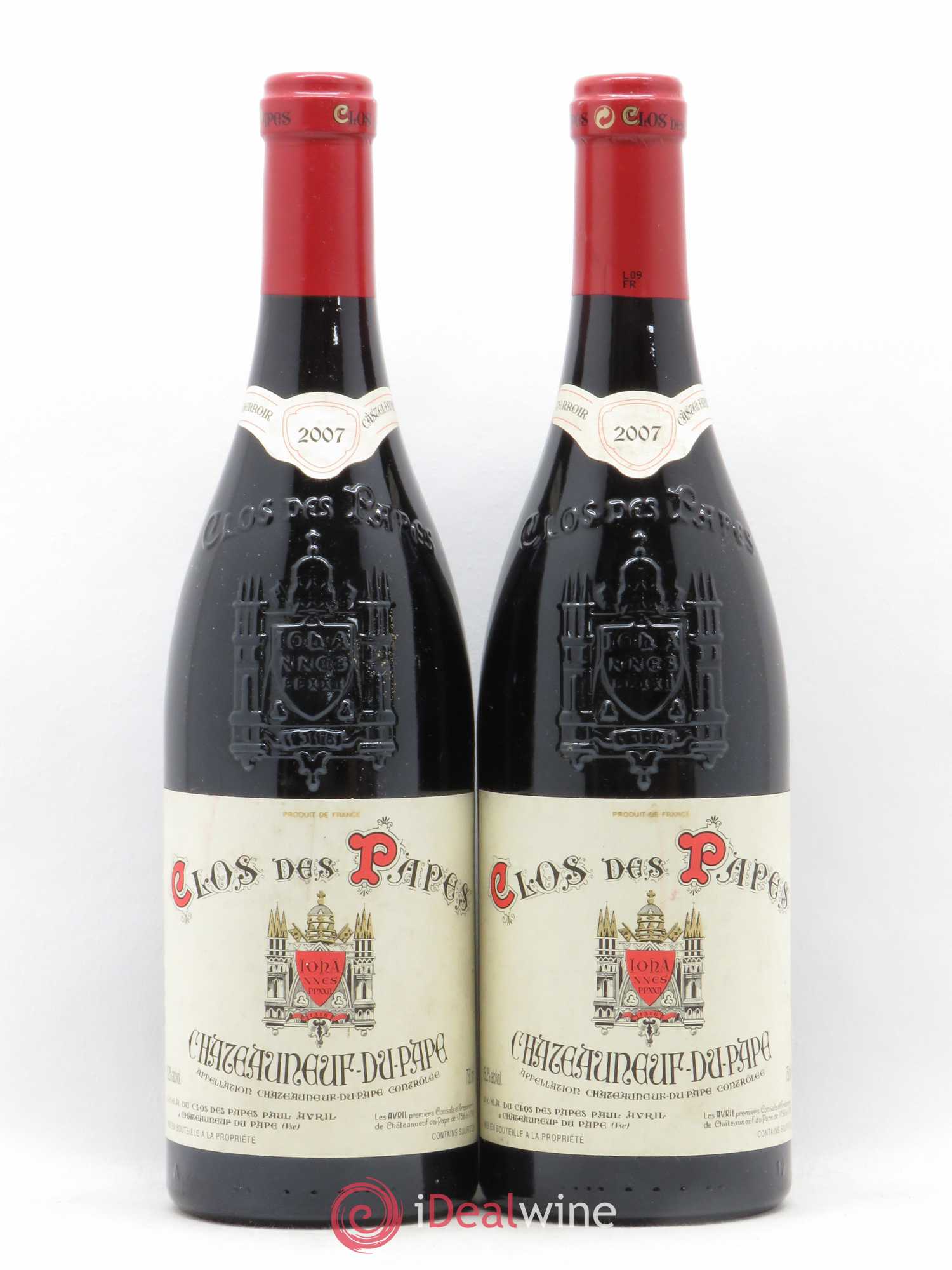 Châteauneuf-du-Pape Clos des Papes - Paul Avril 2007 - Lot de 2 bouteilles - 0