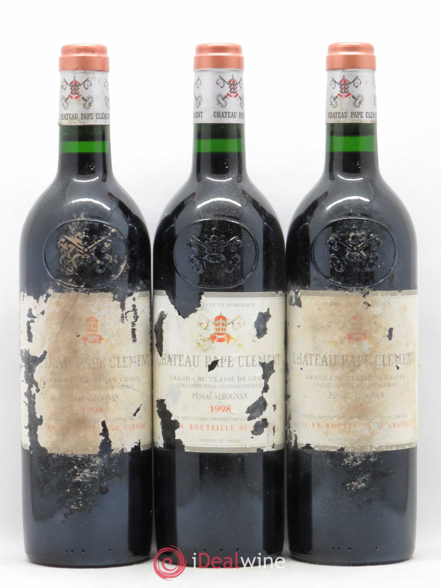 Château Pape Clément Cru Classé de Graves 1998 - Lot de 3 bouteilles - 0